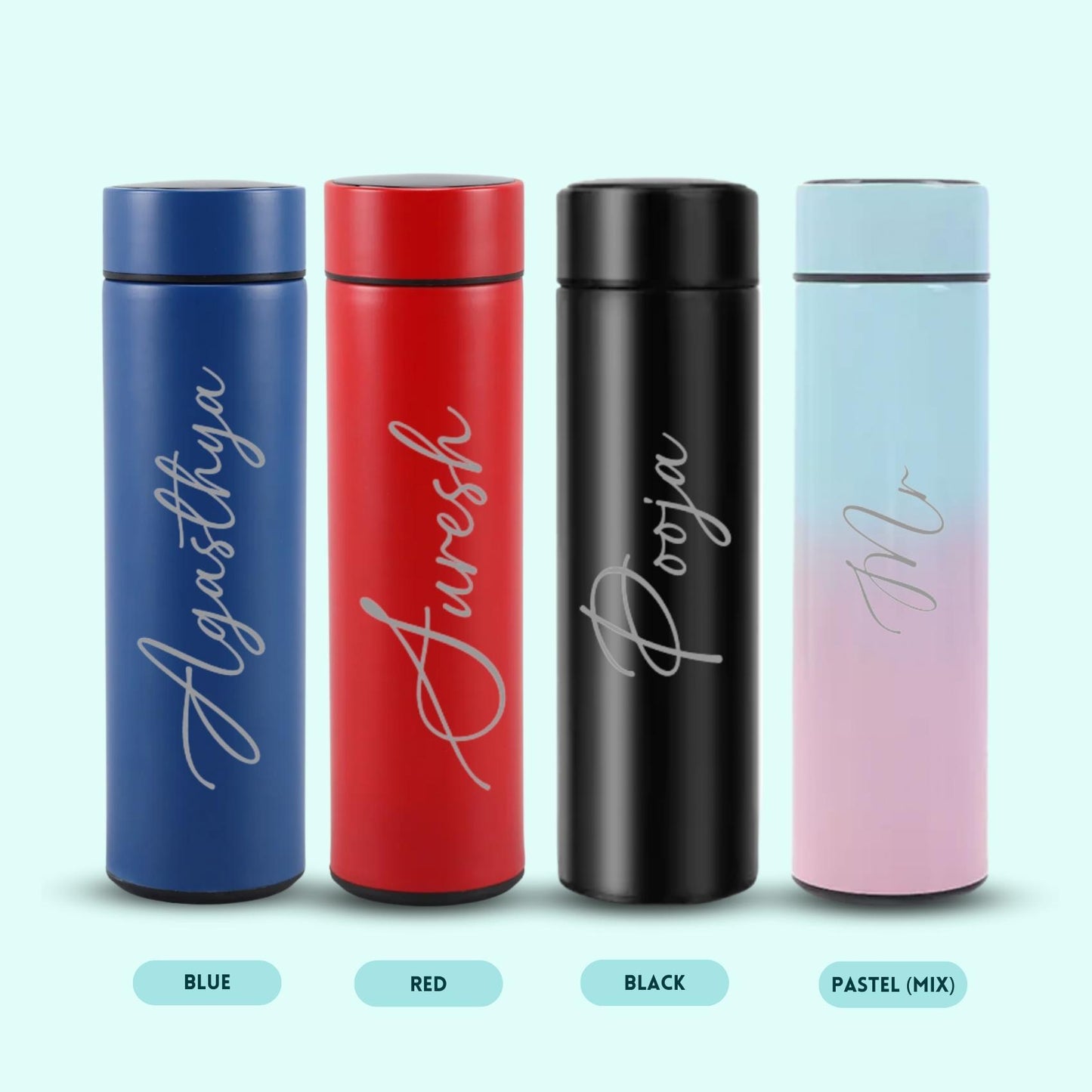 Personalized Couple Temperature Water Bottle