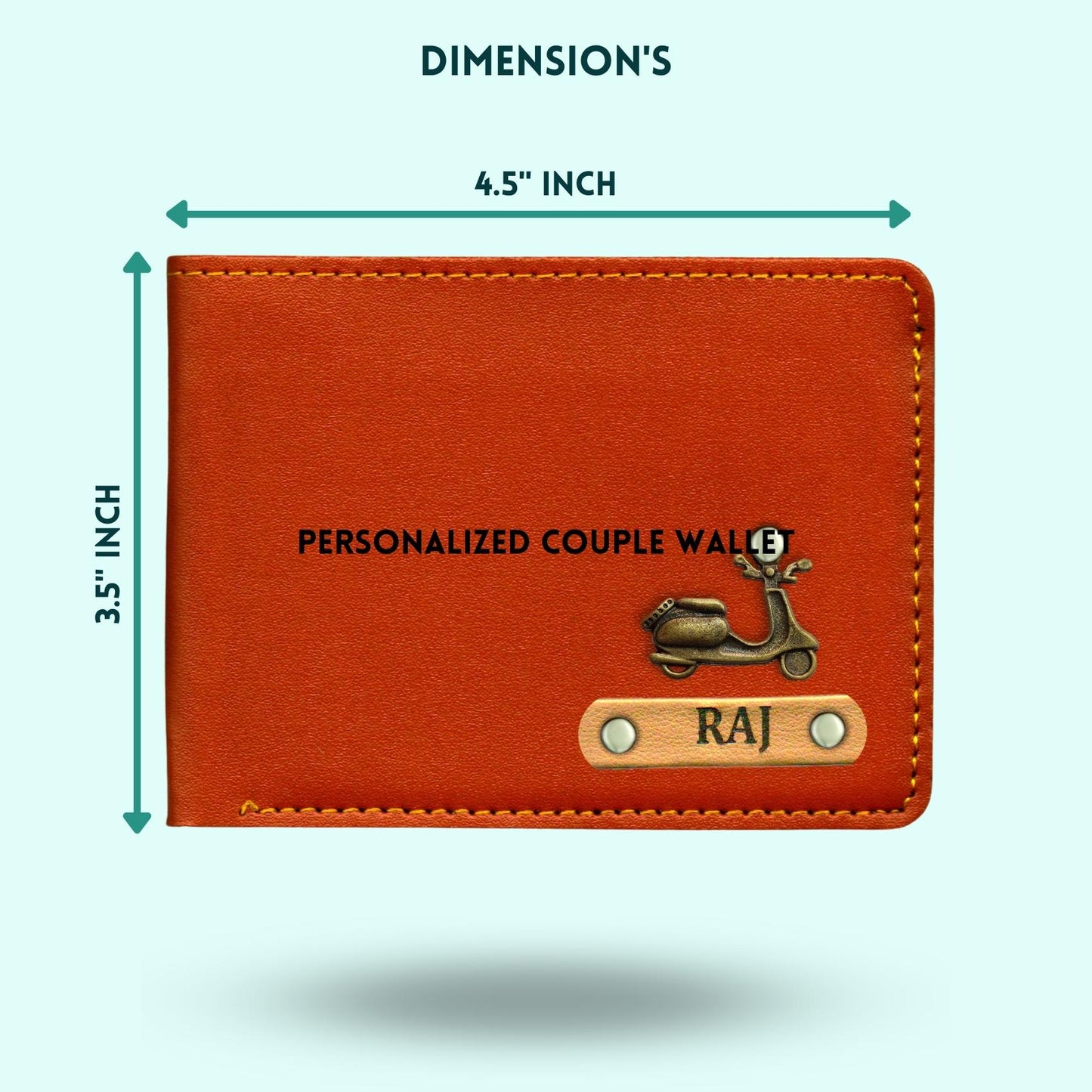 Personalized Wallets For Couples - Tan