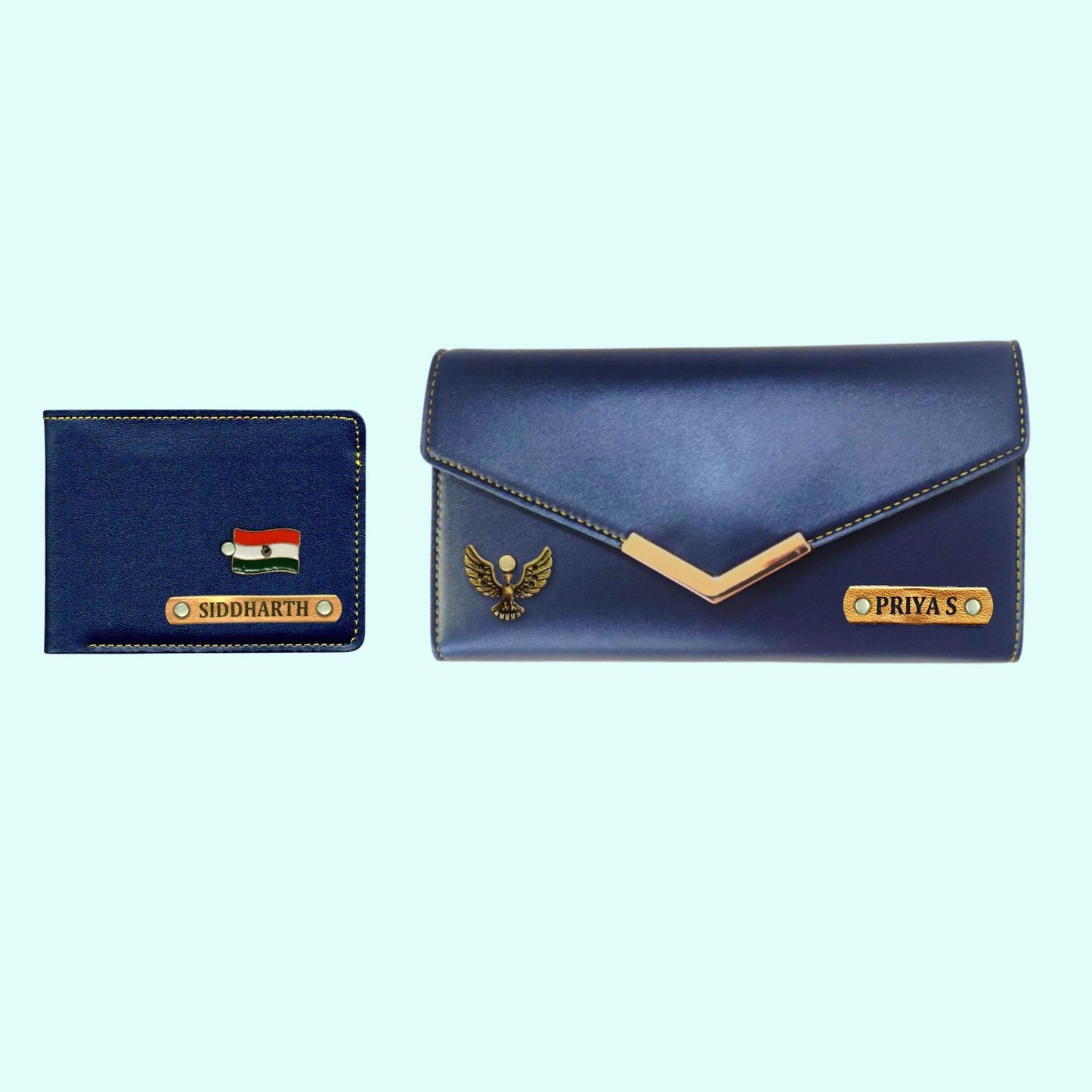 Personalized Wallets For Couples - Green