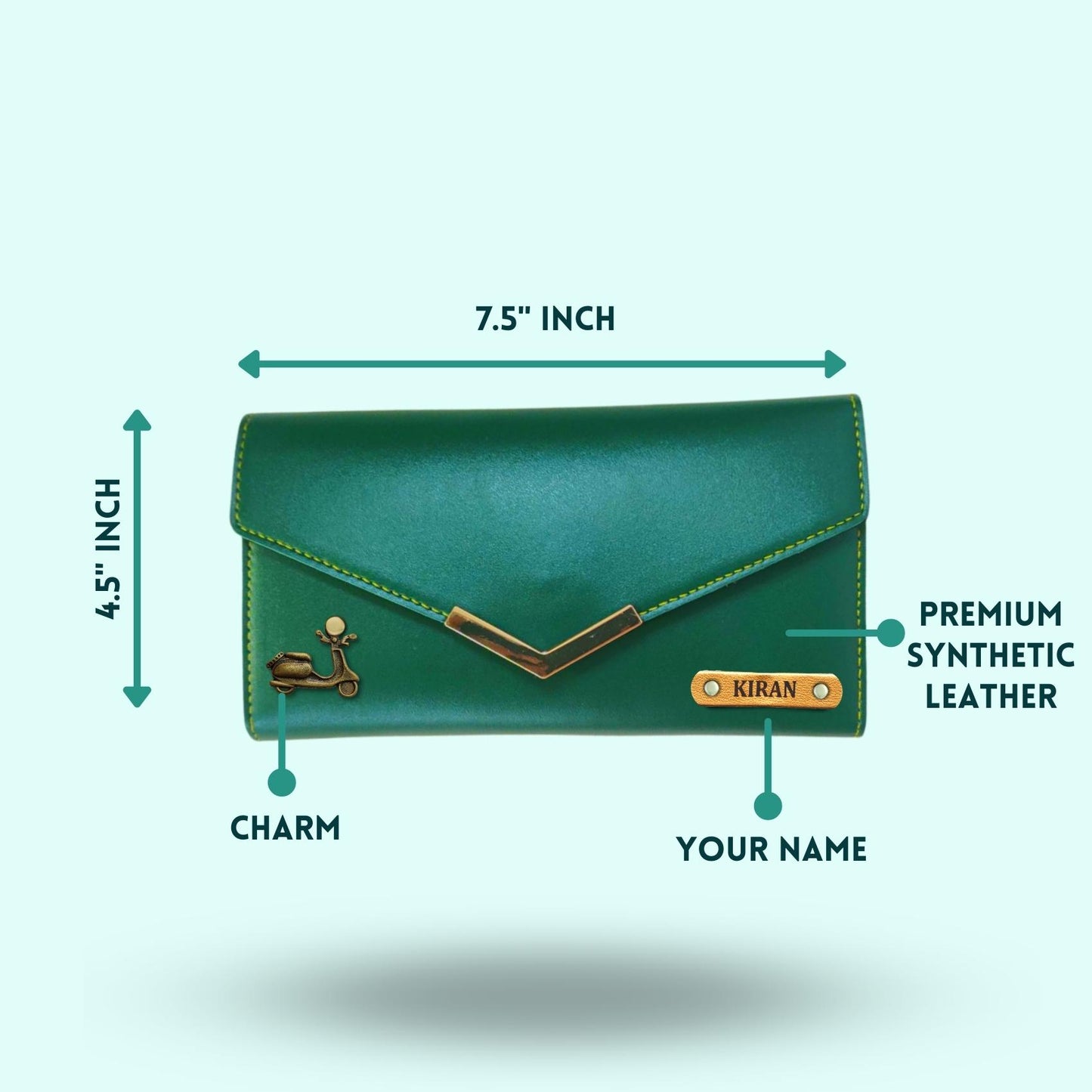 Personalized Wallets For Couples - Green