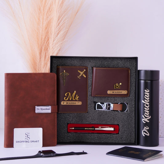 Personalized Essential 6-in-1 Hamper For Men - Includes 1 Free Bottle