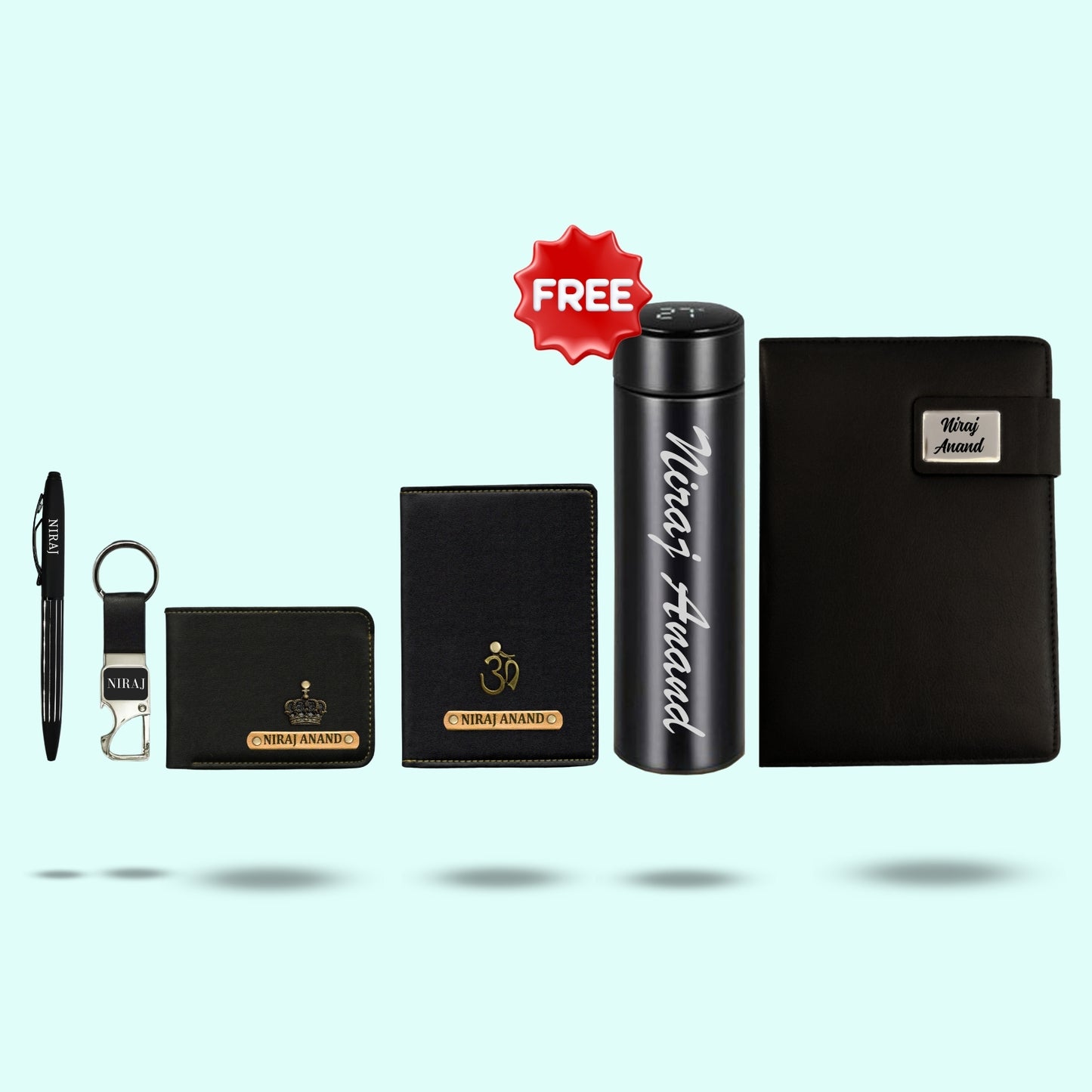 Personalized Essential 6-in-1 Hamper For Men - Includes 1 Free Bottle