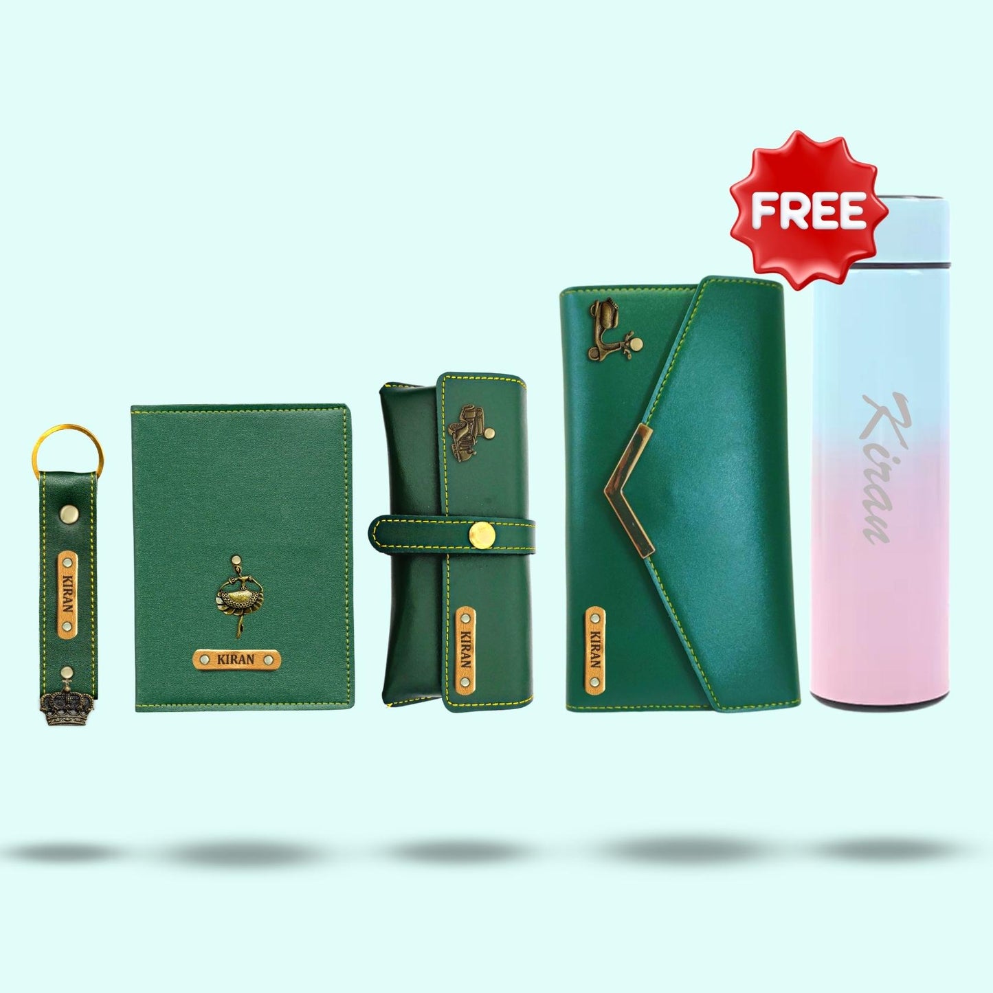 Personalized Gift Set Hamper for Women - Tan - Includes 1 Free Bottle
