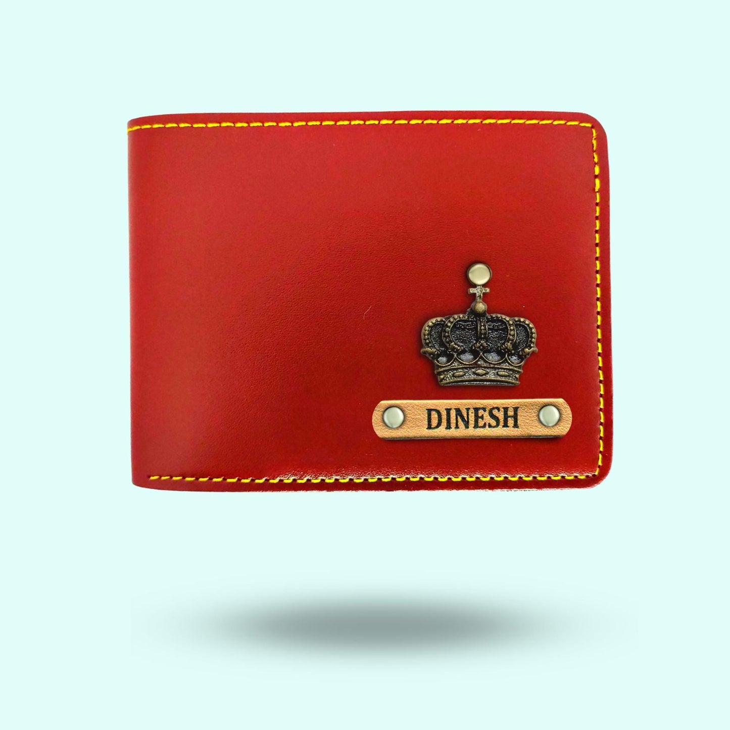 Personalized Mens Wallet With Charm - Dark Grey