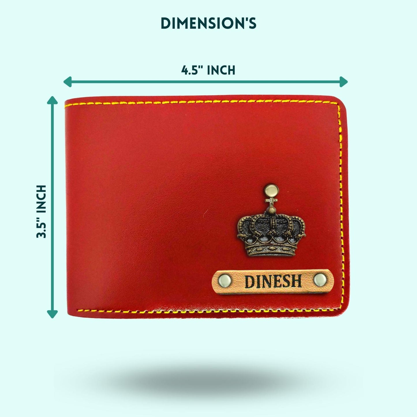 Personalized Mens Wallet With Charm - Wine