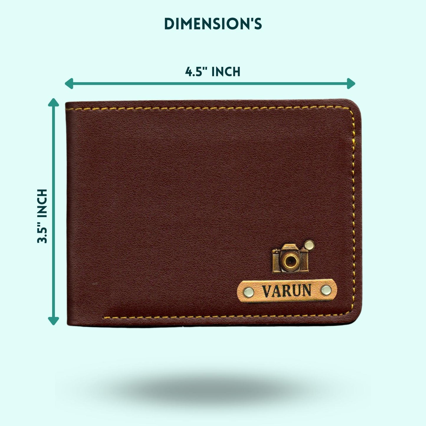 Personalized Mens Wallet With Charm - Dark Grey