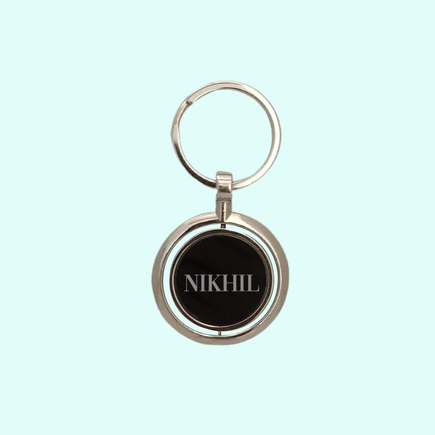 Personalized Premium Spinner Keychain - Black