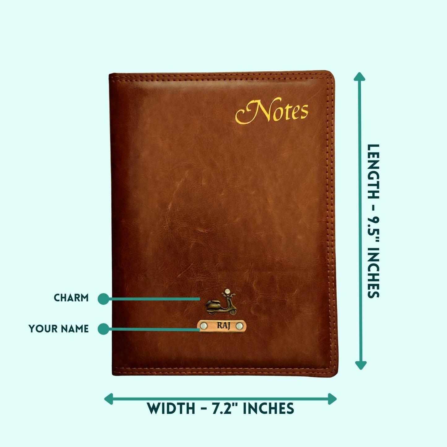 Tan Notebook with Gold Title