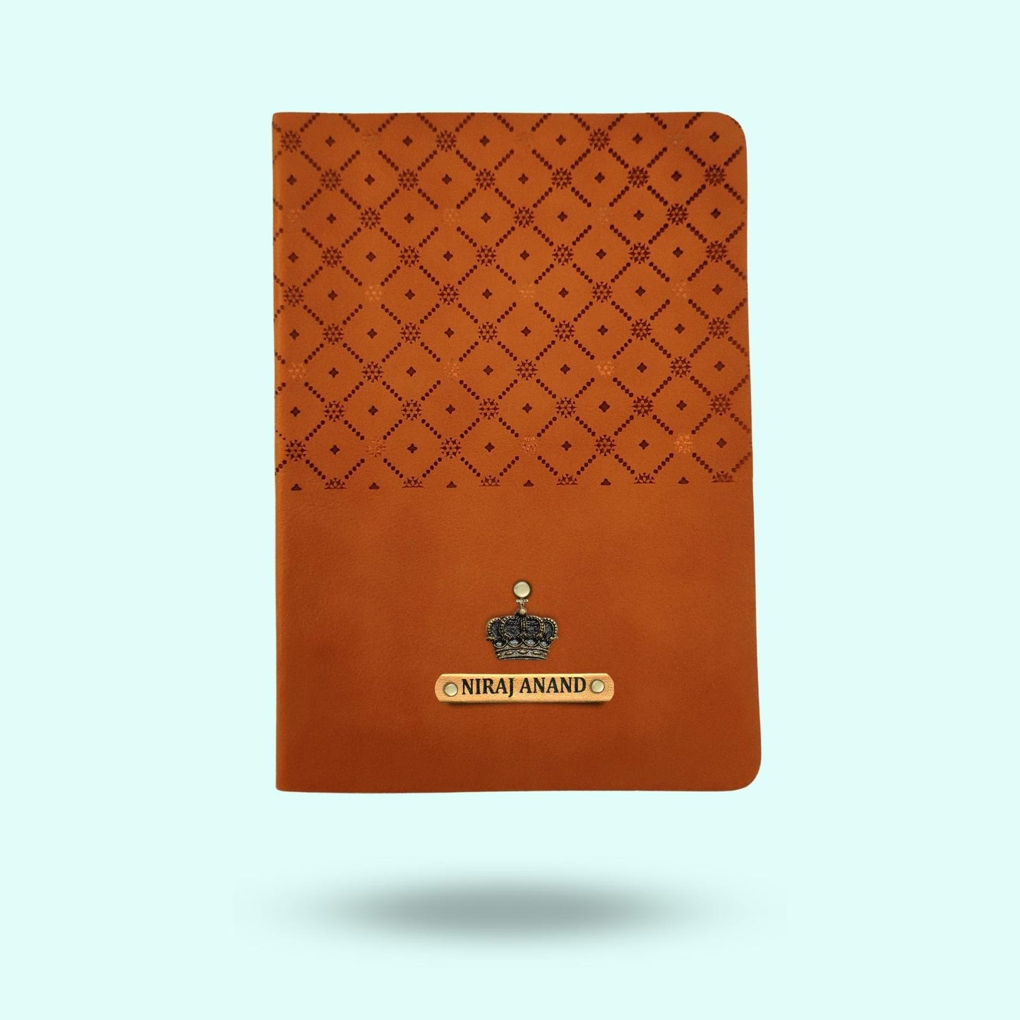 Personalized Tan PU Leather A-5 Premium Notebook
