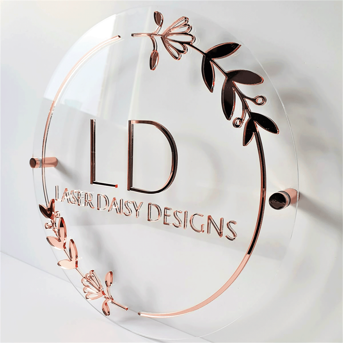 Custom Transparent 3D Acrylic Round Business Logo Signs