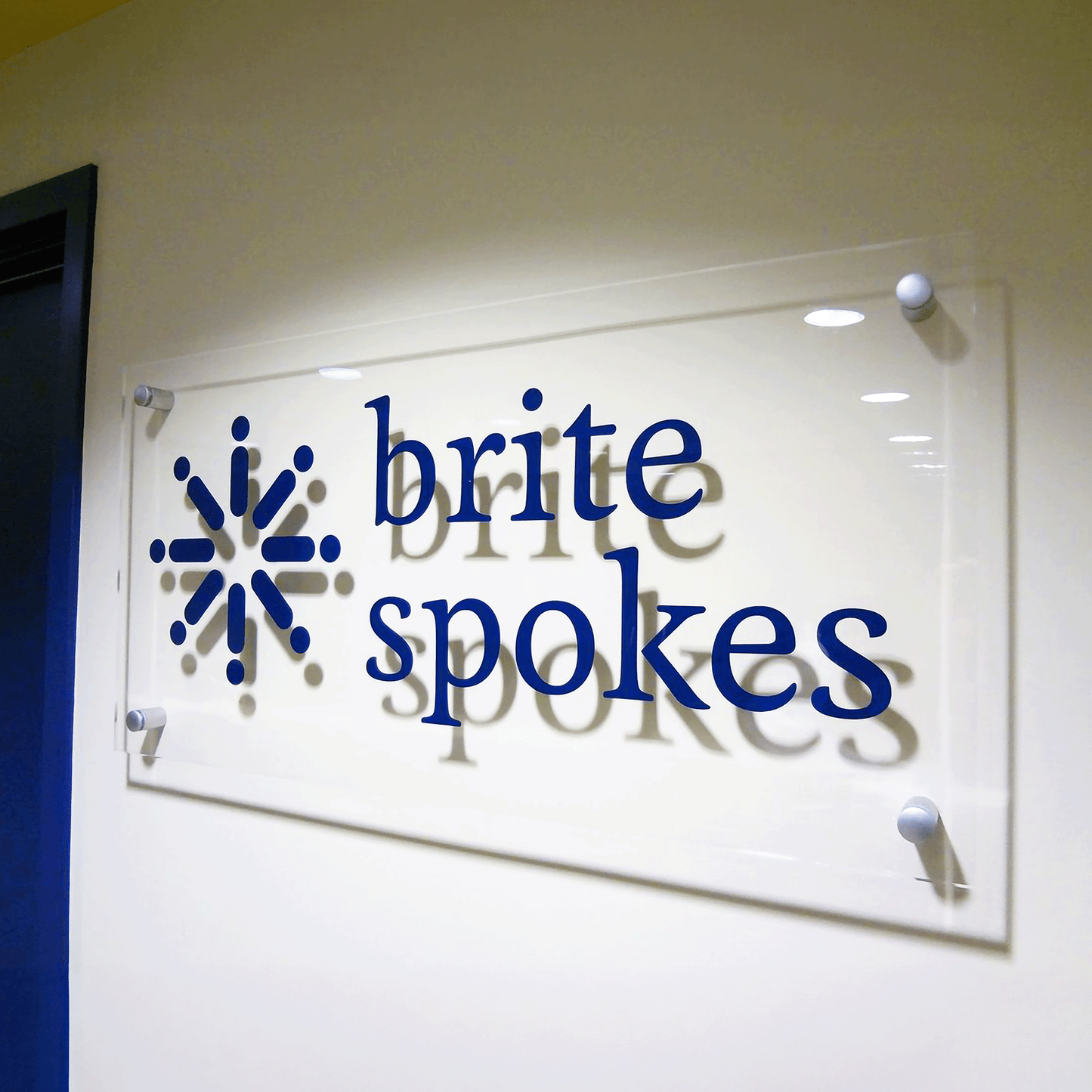 Custom Transparent Acrylic Rectangular Business Logo Signs - UV Printed