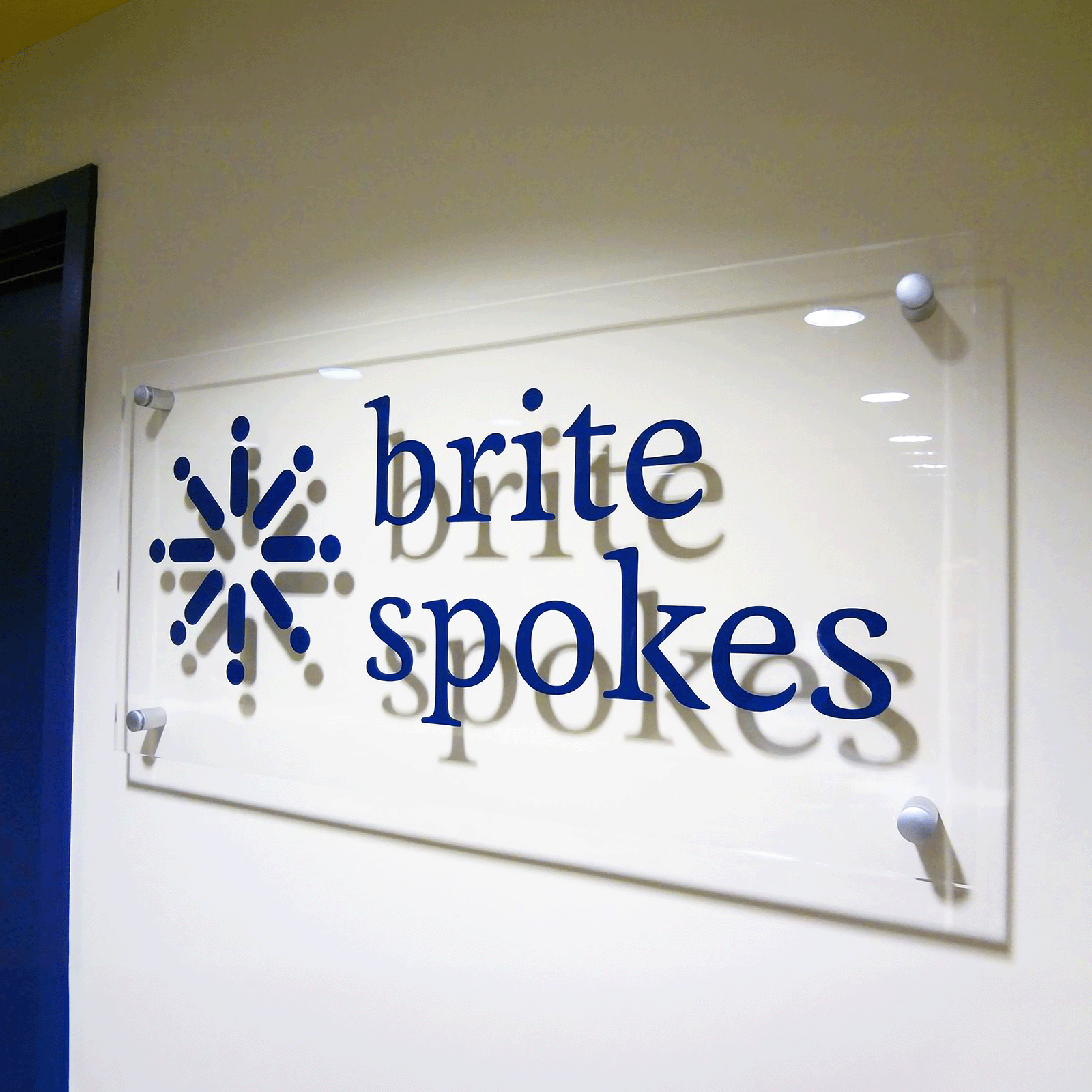 Custom Transparent Acrylic Rectangular Business Logo Signs - UV Printed