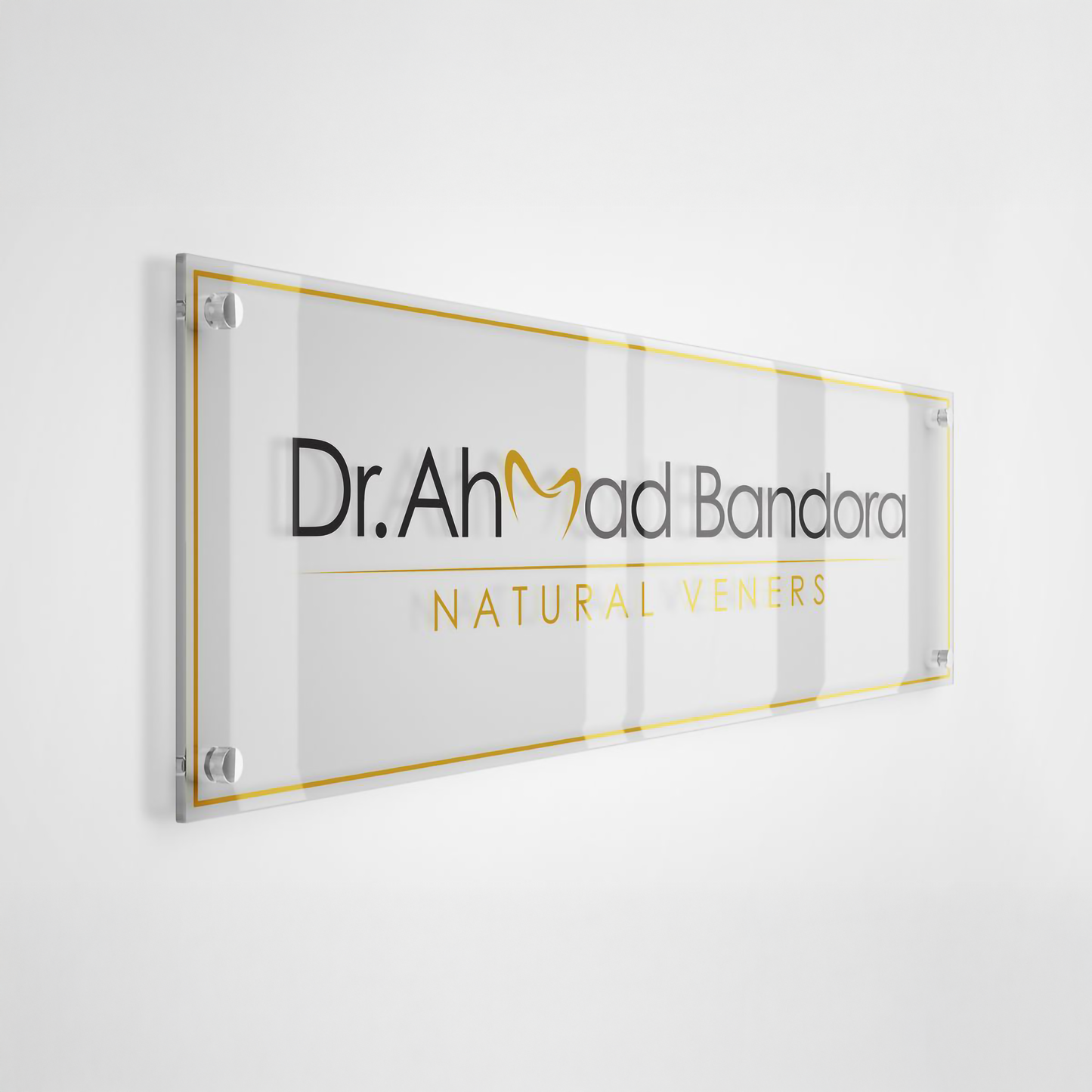 Custom Transparent Acrylic Rectangular Business Logo Signs - UV Printed