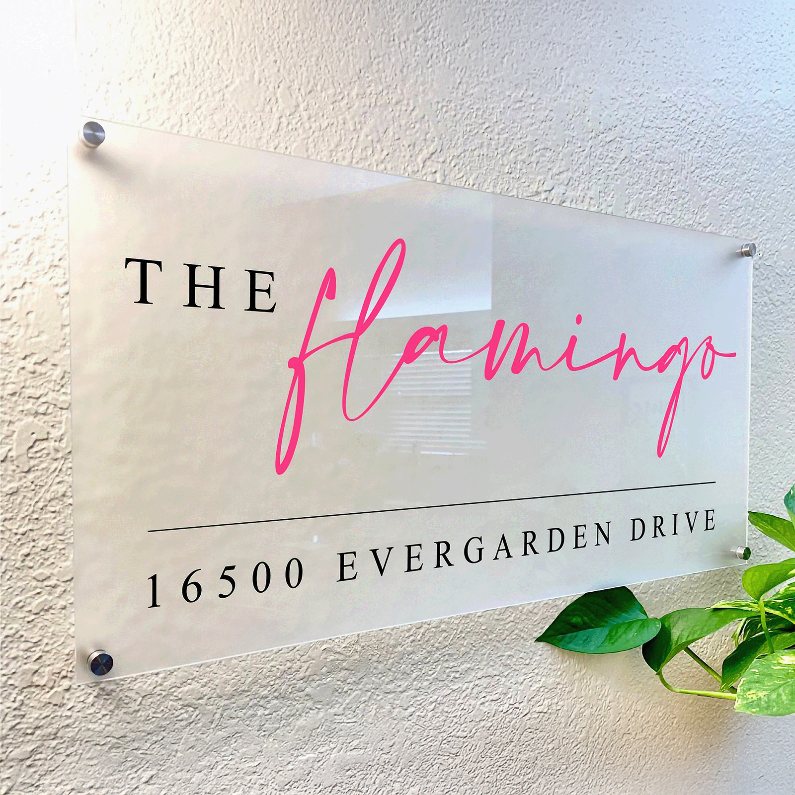 Custom Frosted Acrylic Rectangular Business Logo Signs - UV Printed