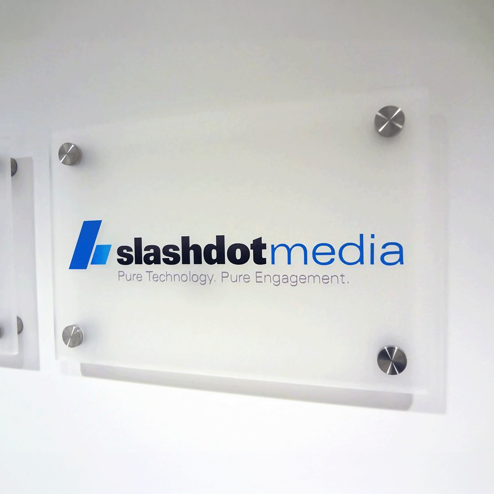 Custom Frosted Acrylic Rectangular Business Logo Signs - UV Printed