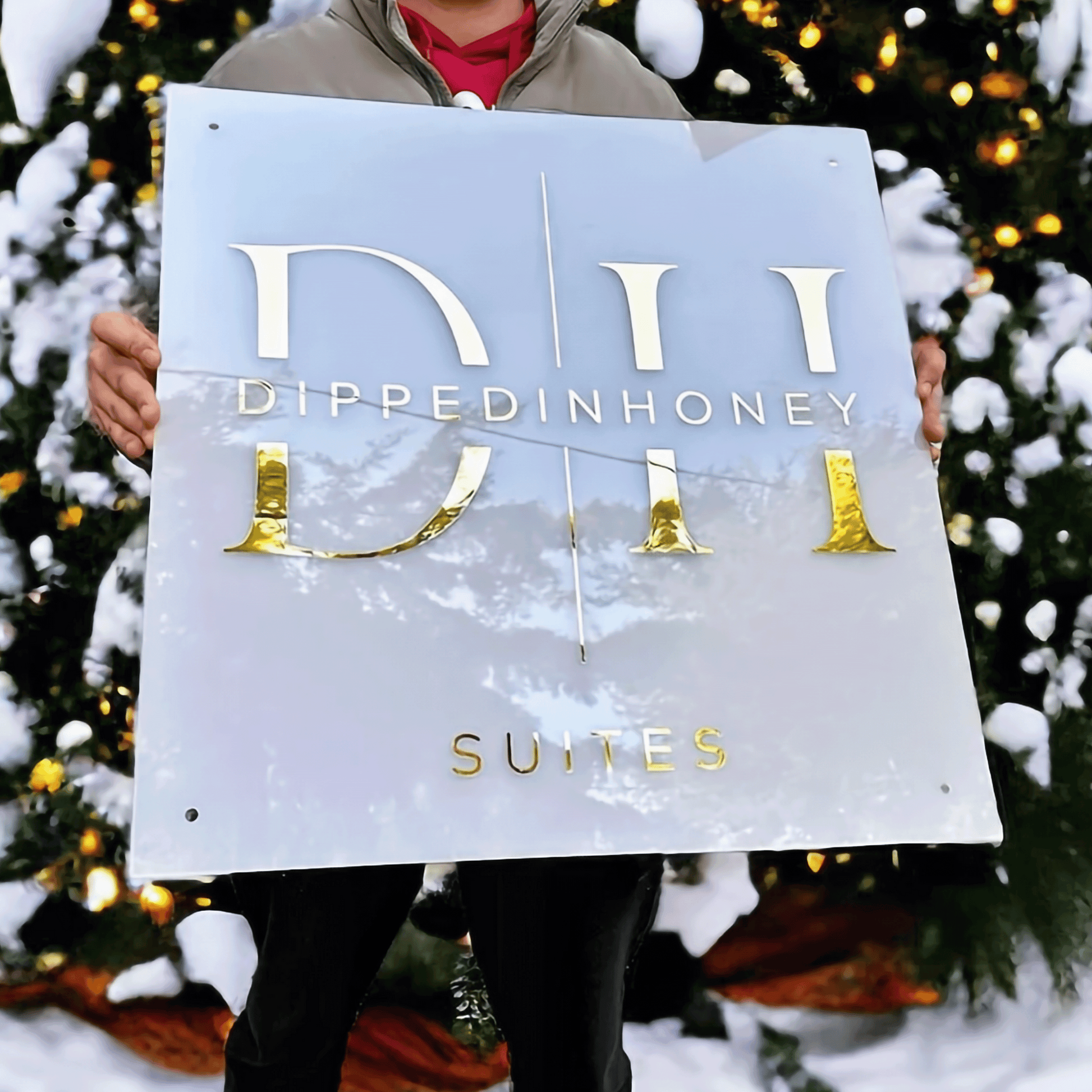 Custom White 3D Acrylic Square Business Logo Signs