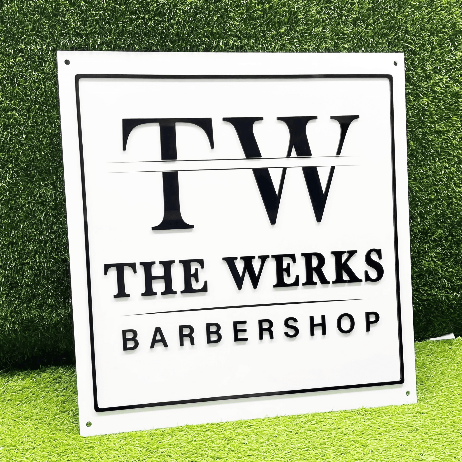 Custom White 3D Acrylic Square Business Logo Signs