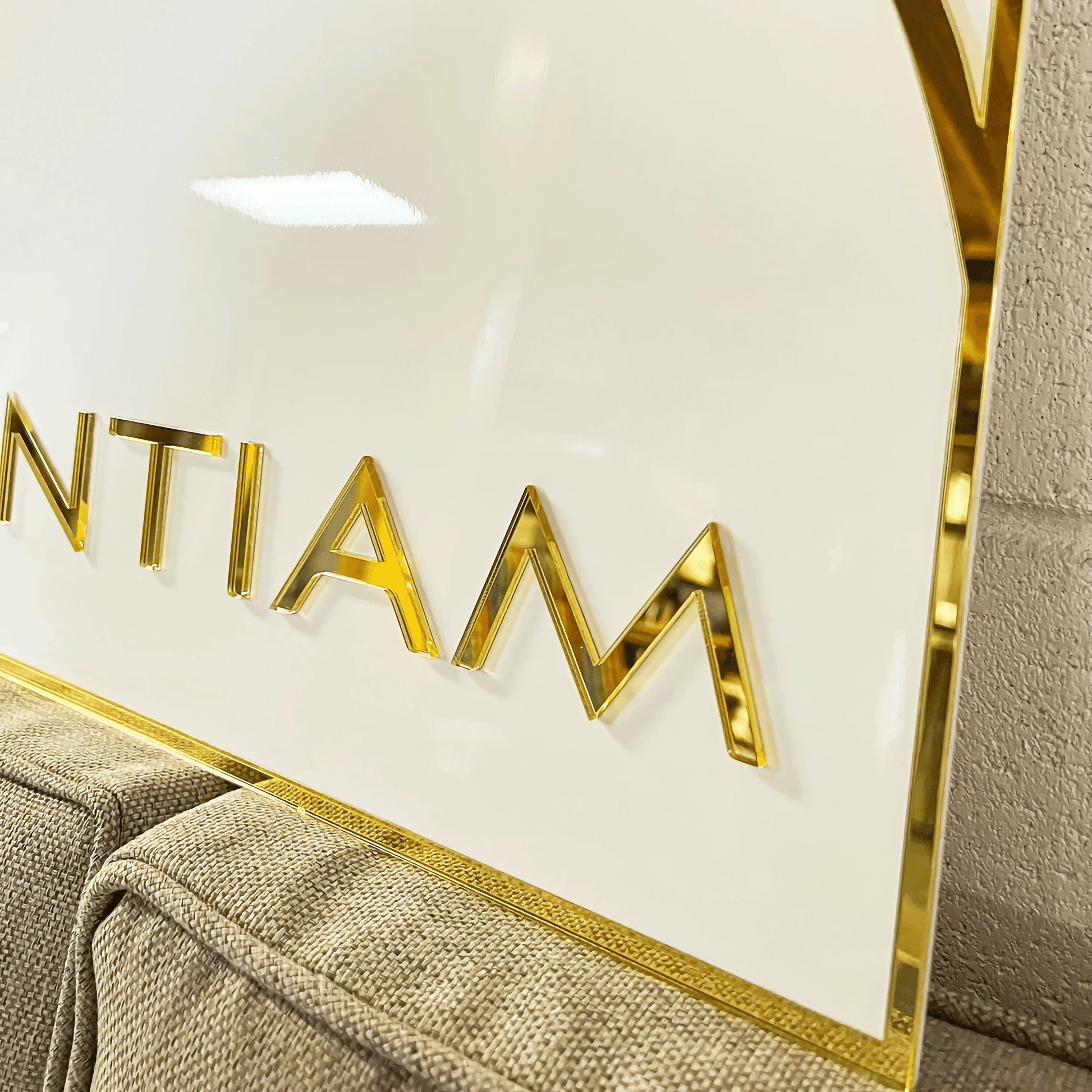 Custom White 3D Acrylic Square Business Logo Signs