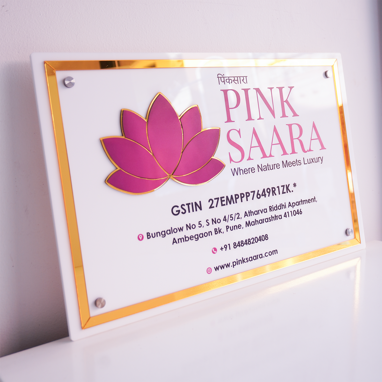 Custom White 3D Acrylic Rectangular Business Logo LED Signs