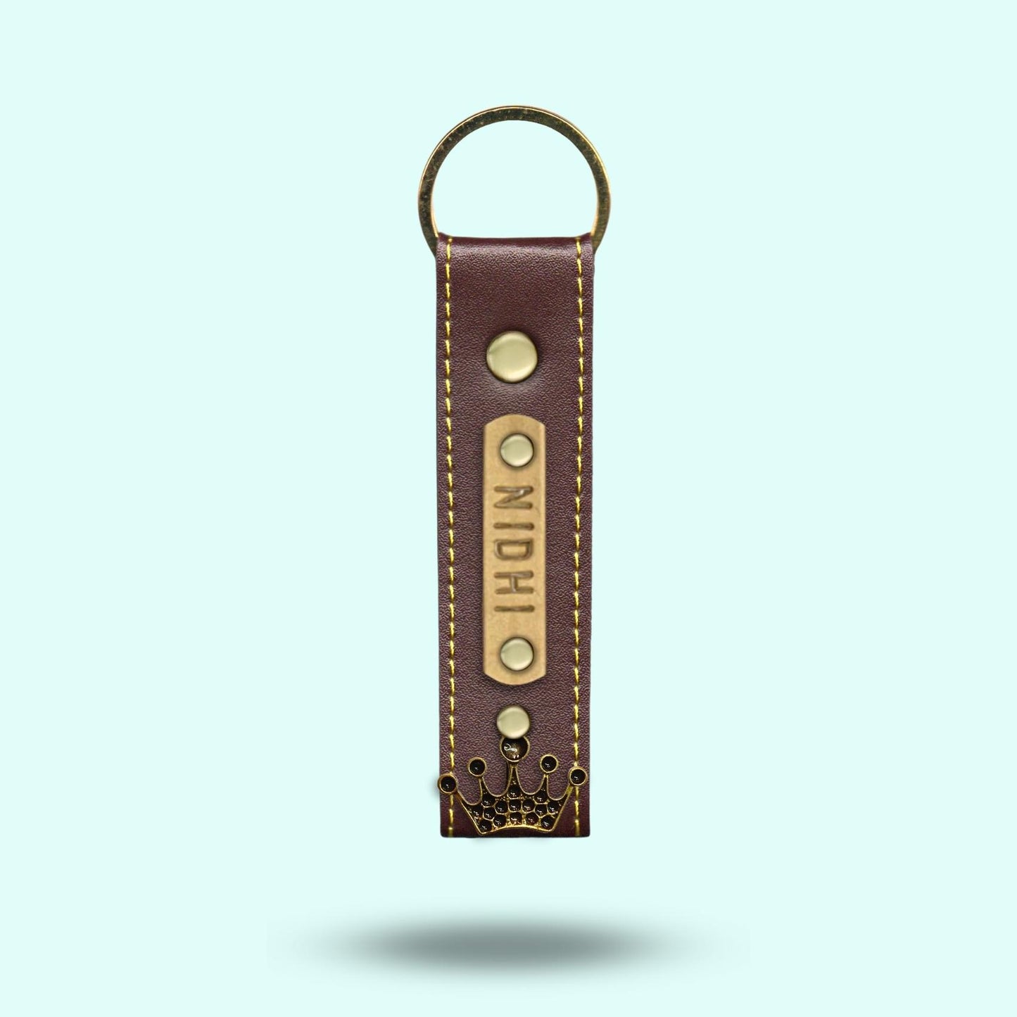 Personalized Premium Keychain - Dark Brown
