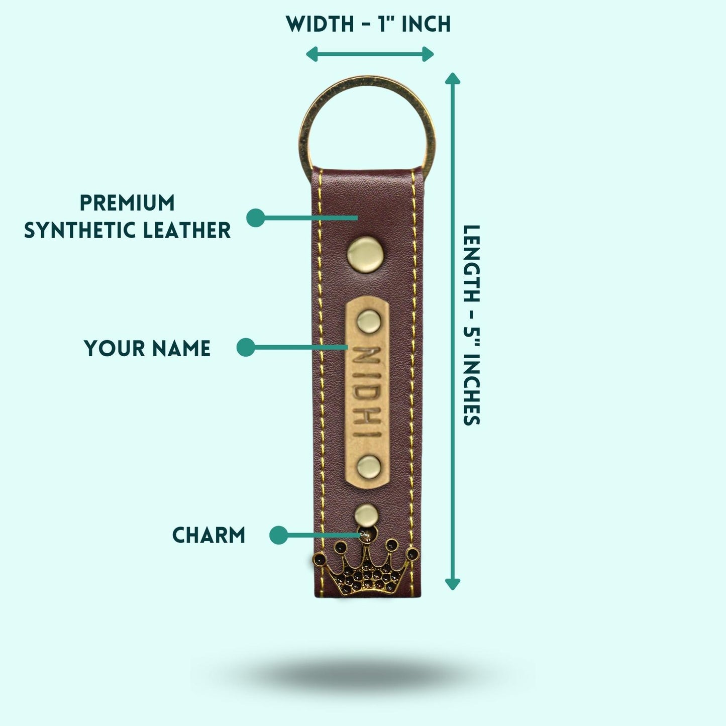 Personalized Premium Keychain - Dark Brown
