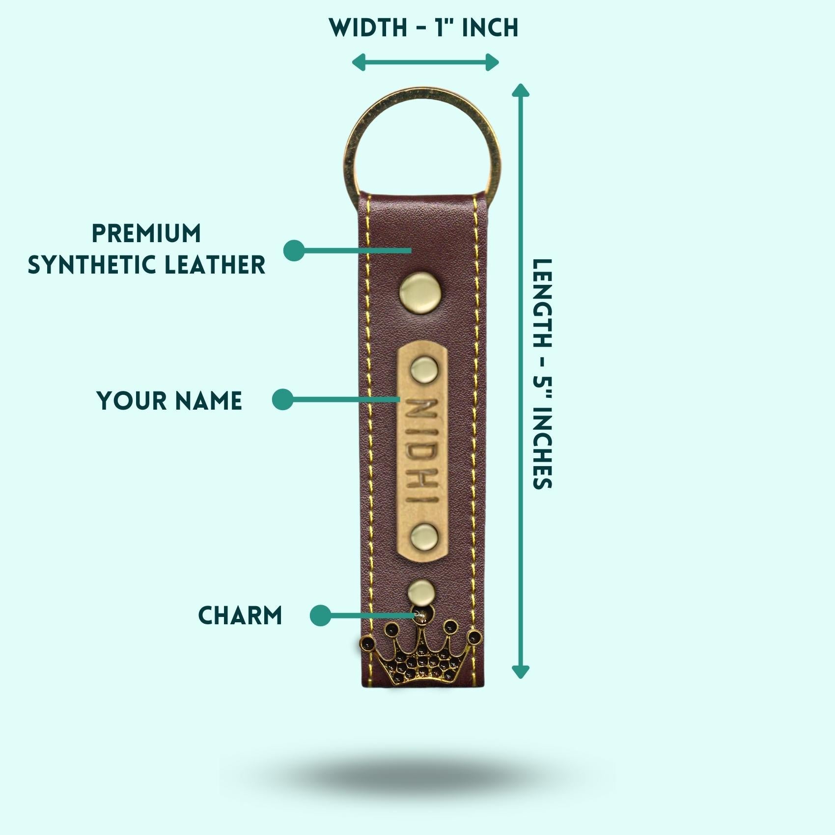 Personalized Premium Keychain - Dark Brown