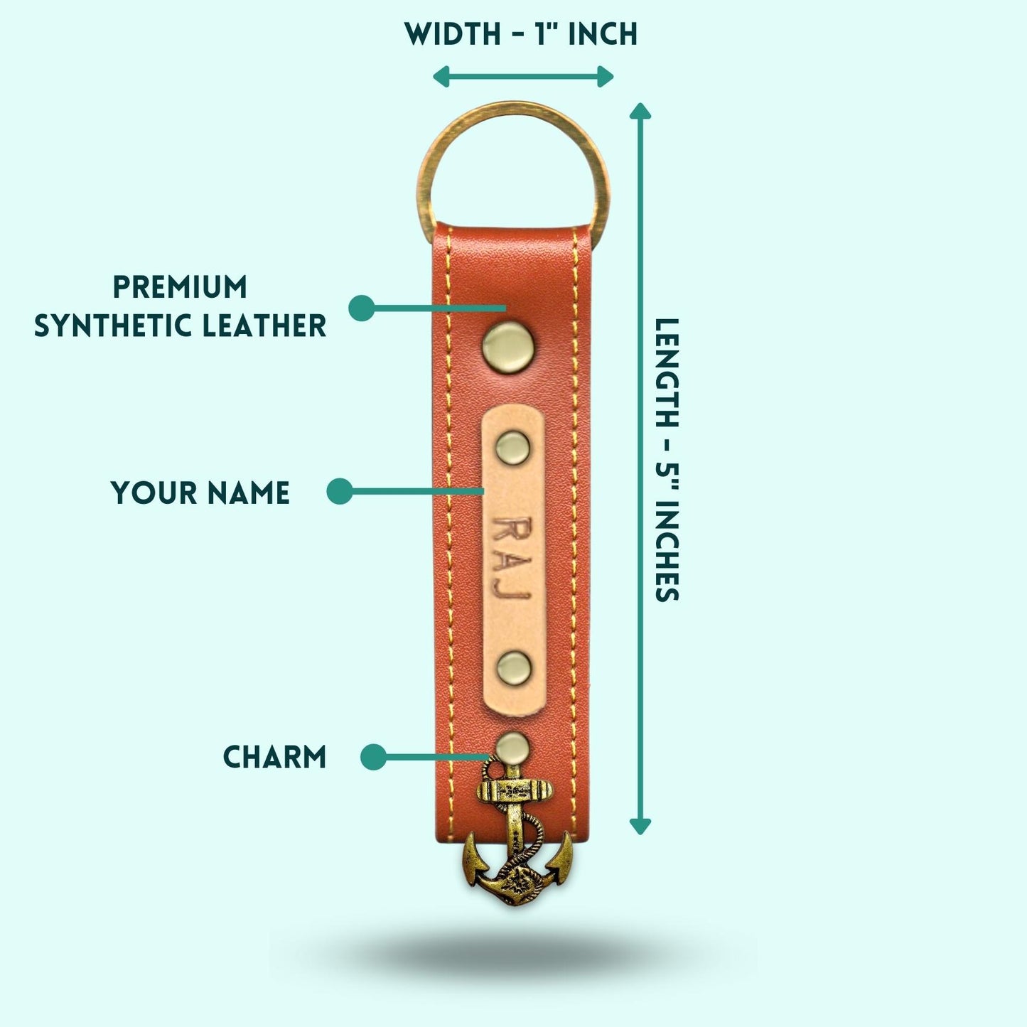 Personalized Premium Keychain - Tan