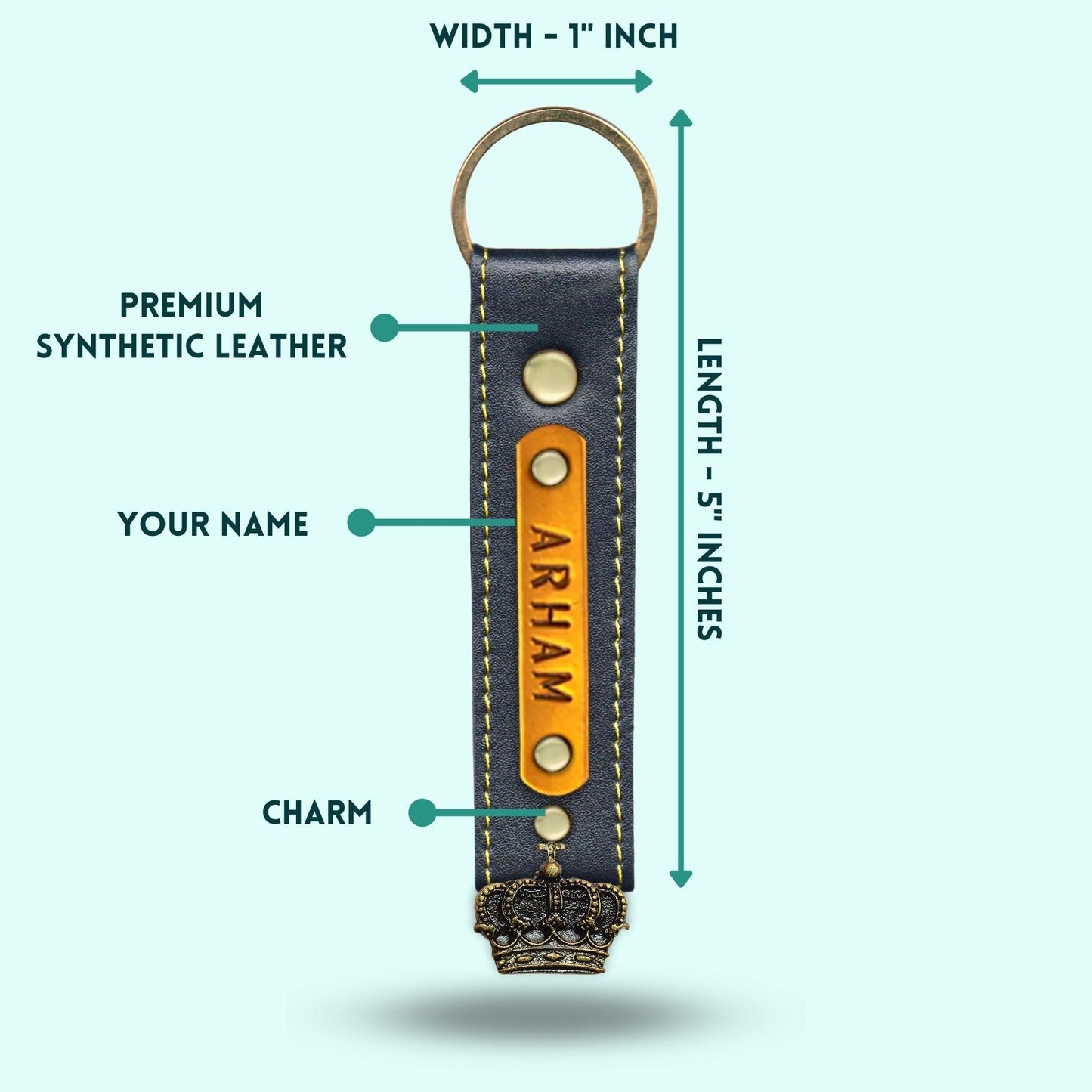 Personalized Premium Keychain - Blue
