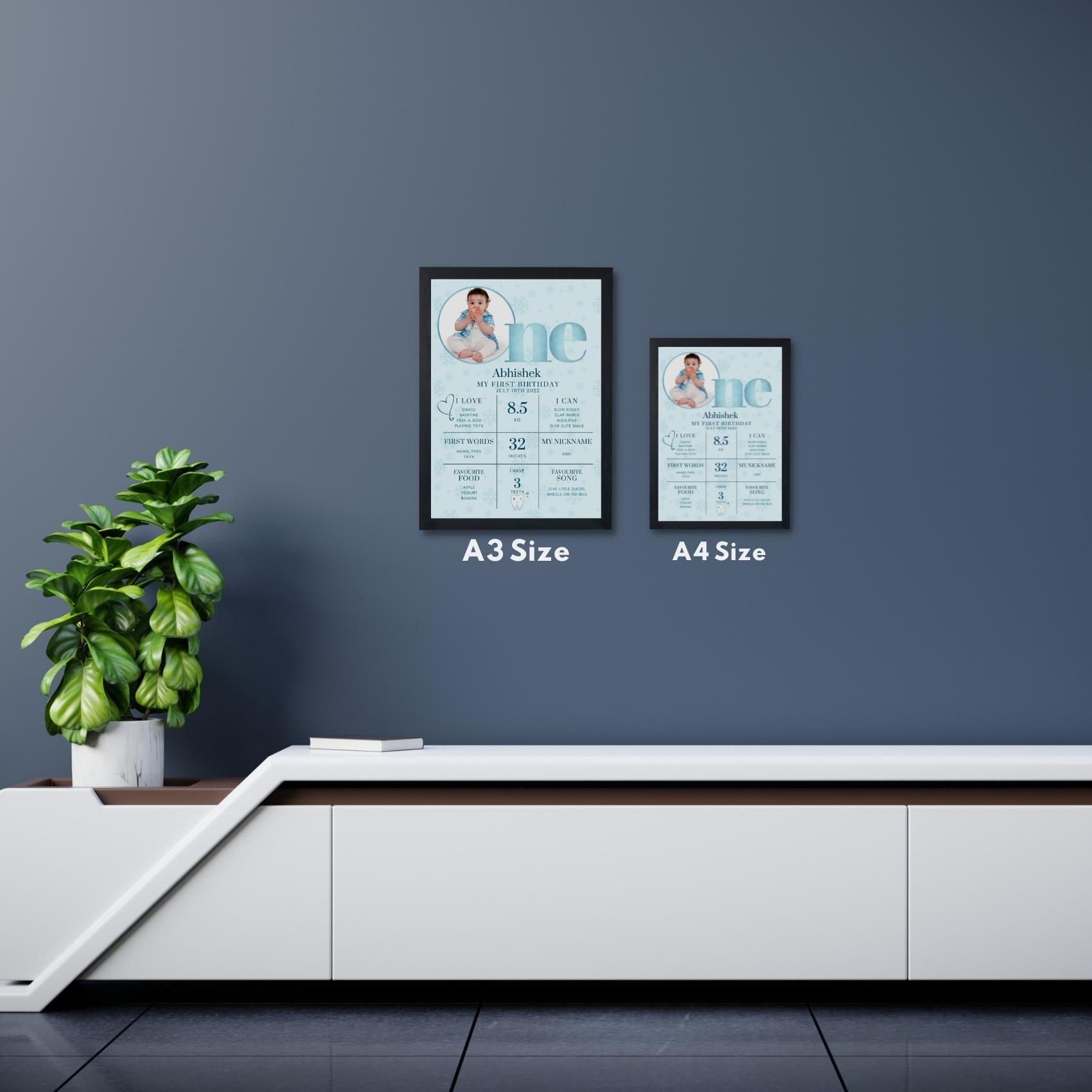 First Birthday Baby Frame - First Milestone