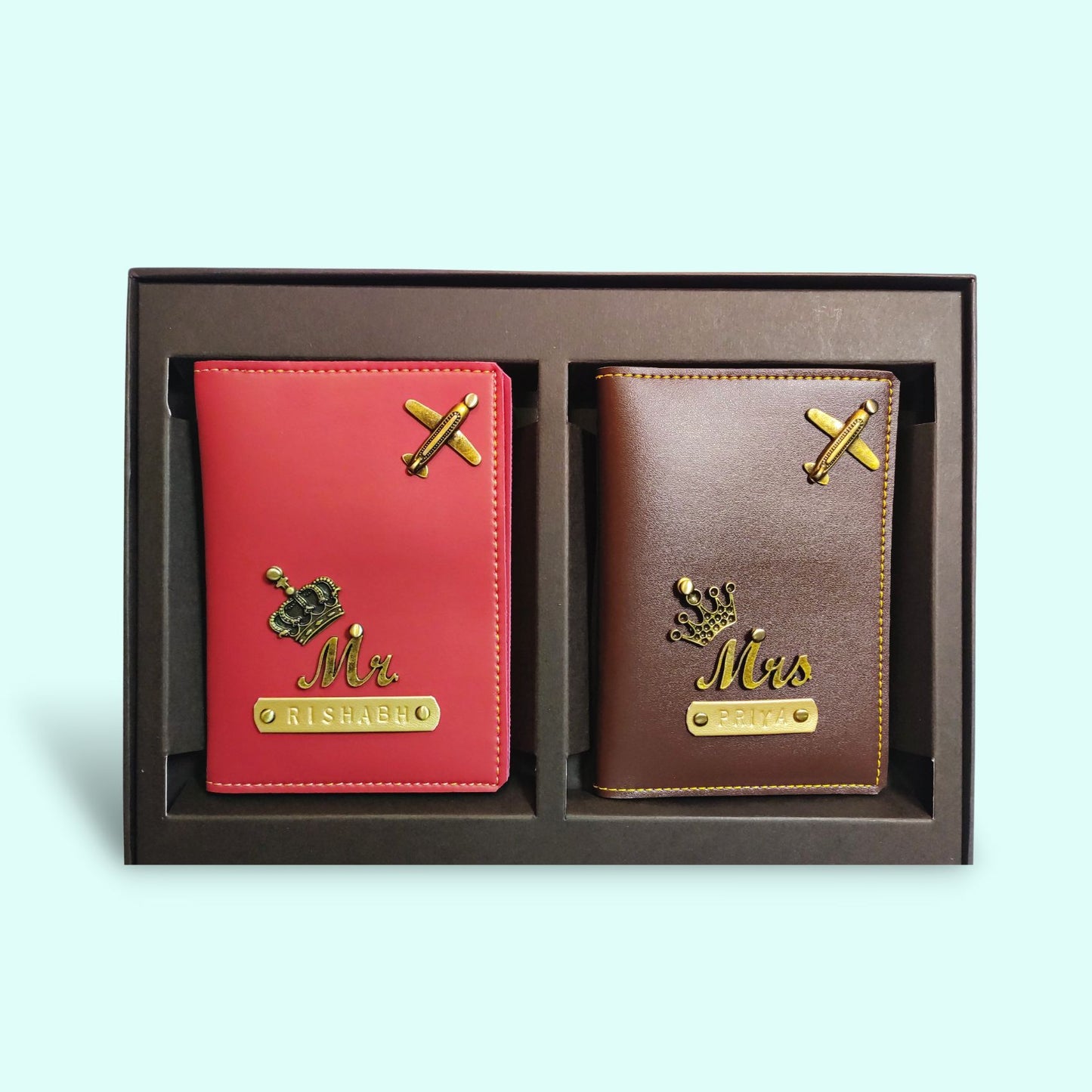 Personalized Classic Mr & Mrs Couple Passport Covers