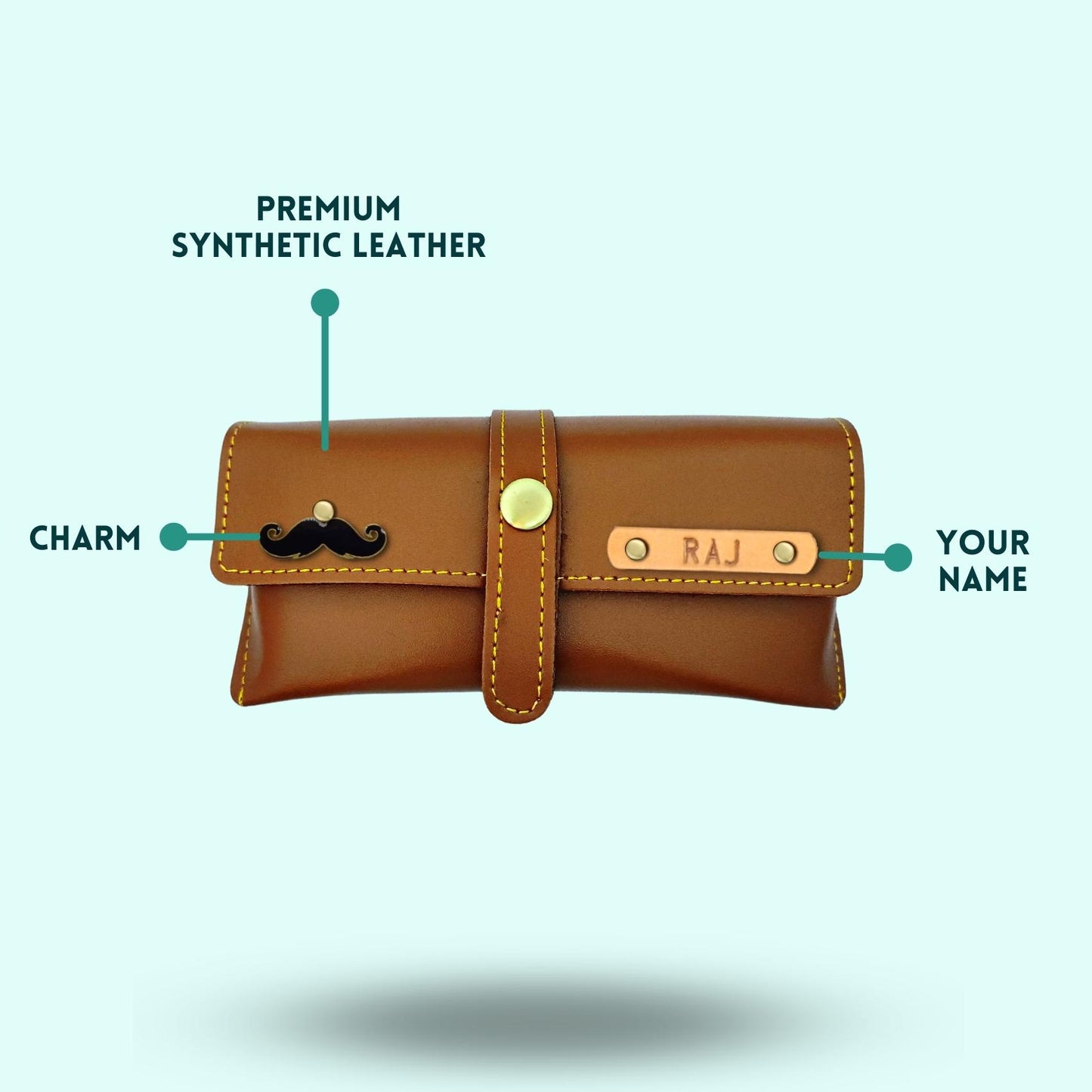 Personalized Eyewear Case - Tan