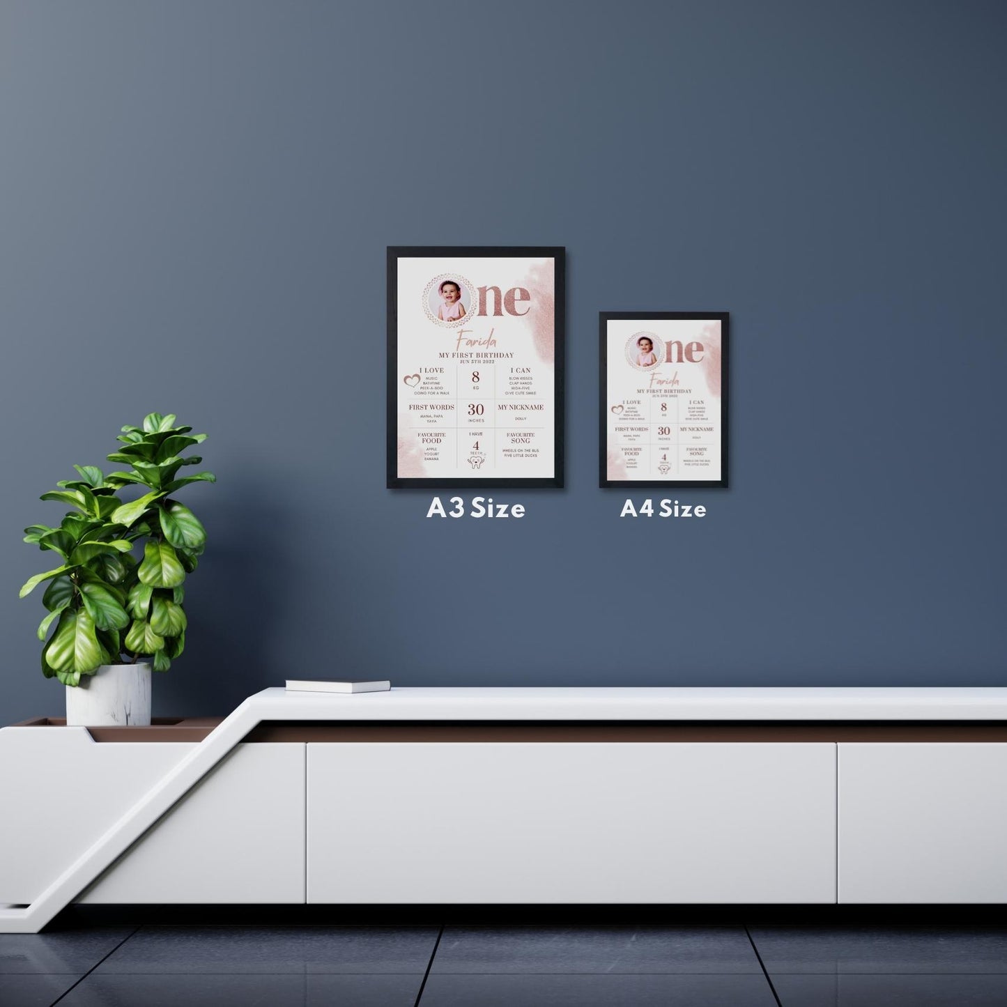 Personalized First Birthday Baby Frame