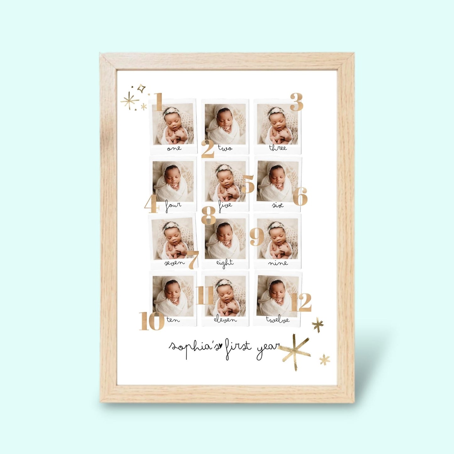 Personalized First Year Baby Collage Frame