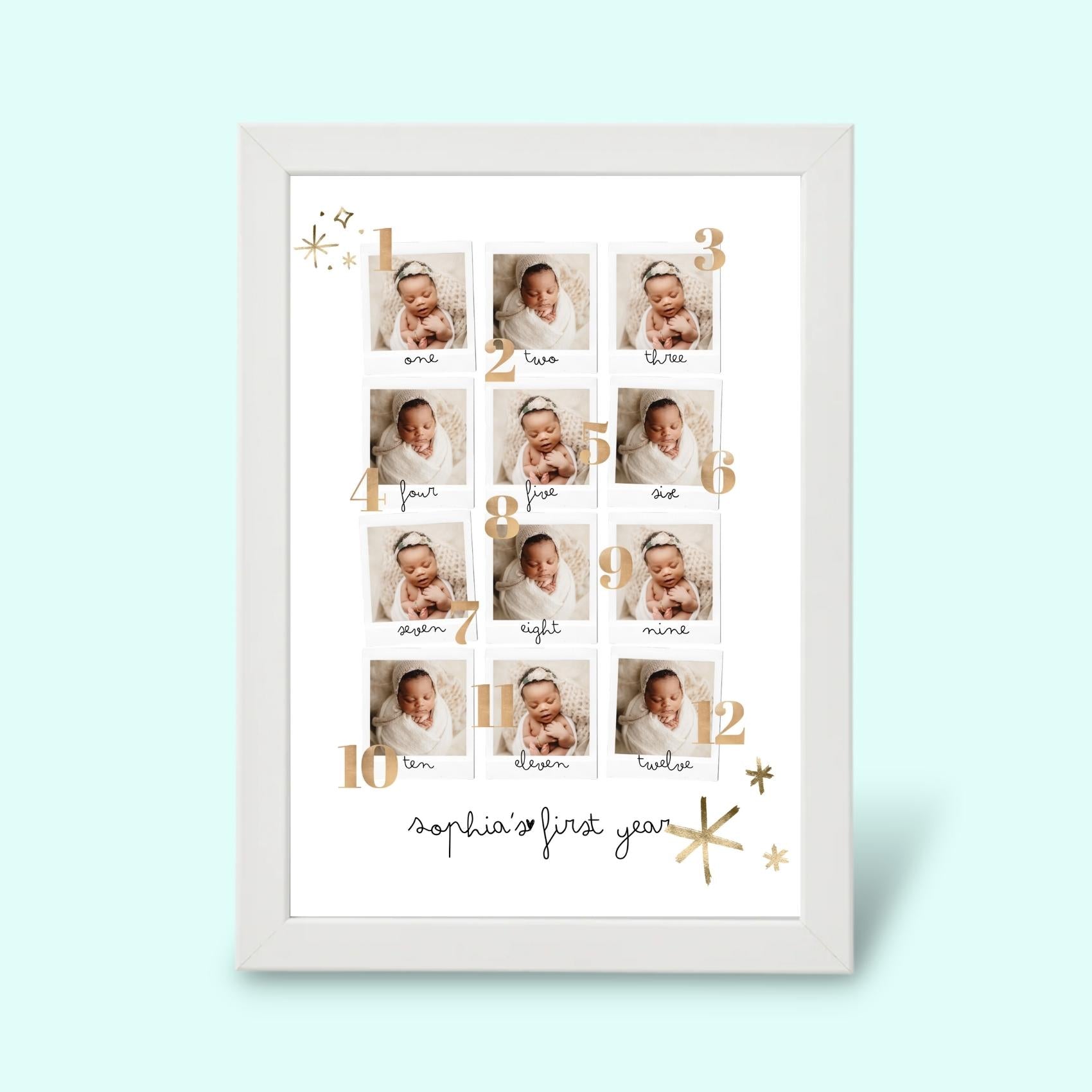 Personalized First Year Baby Collage Frame