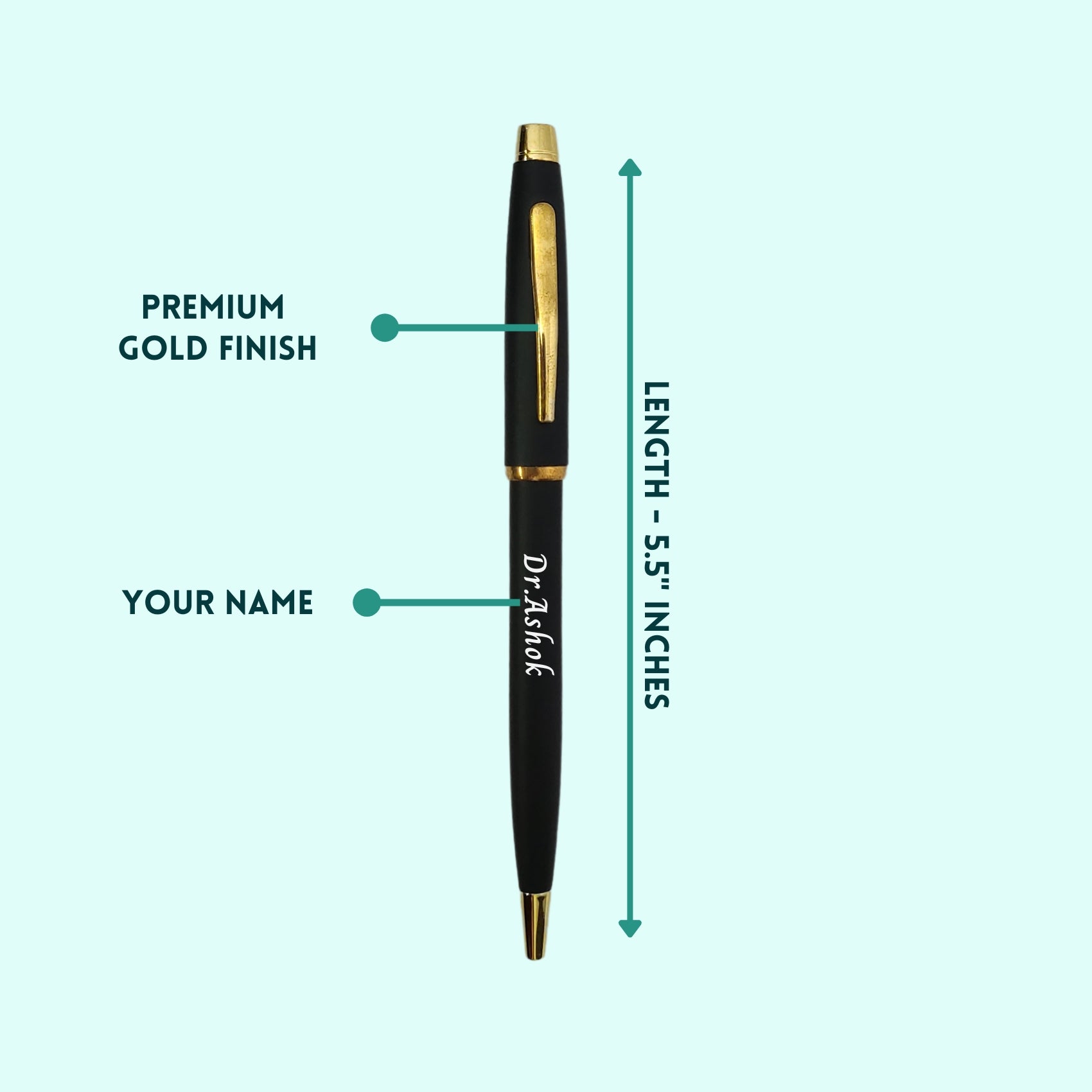 Personalized Gold & Black Pen