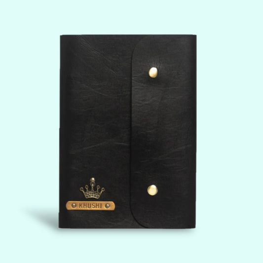 Personalized Button Leather Diary