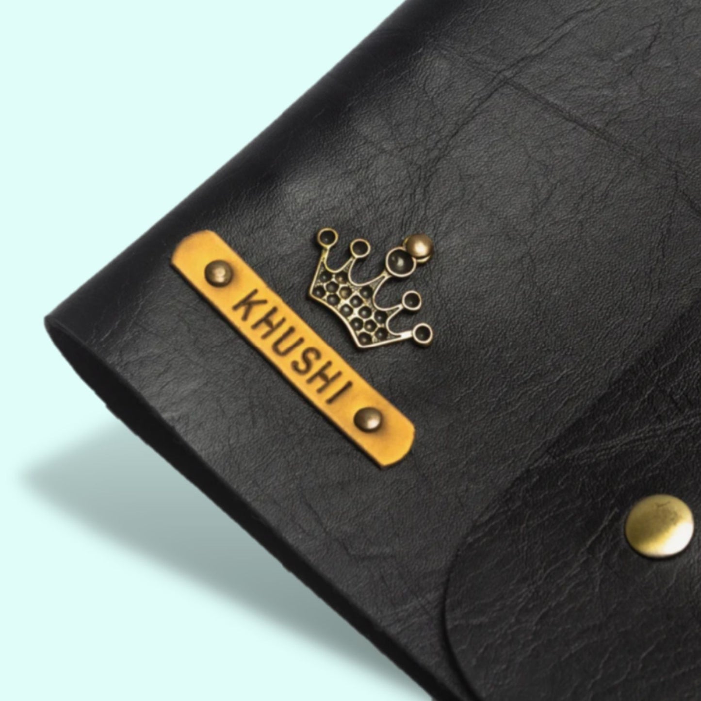 Personalized Button Leather Diary