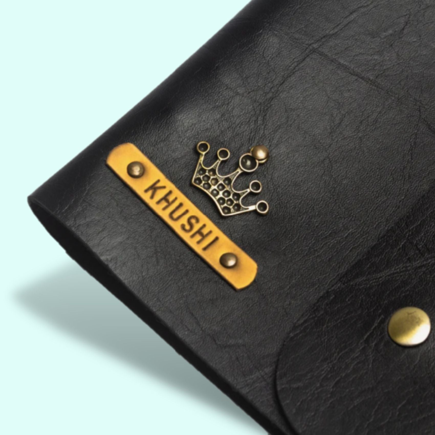 Personalized Button Leather Diary