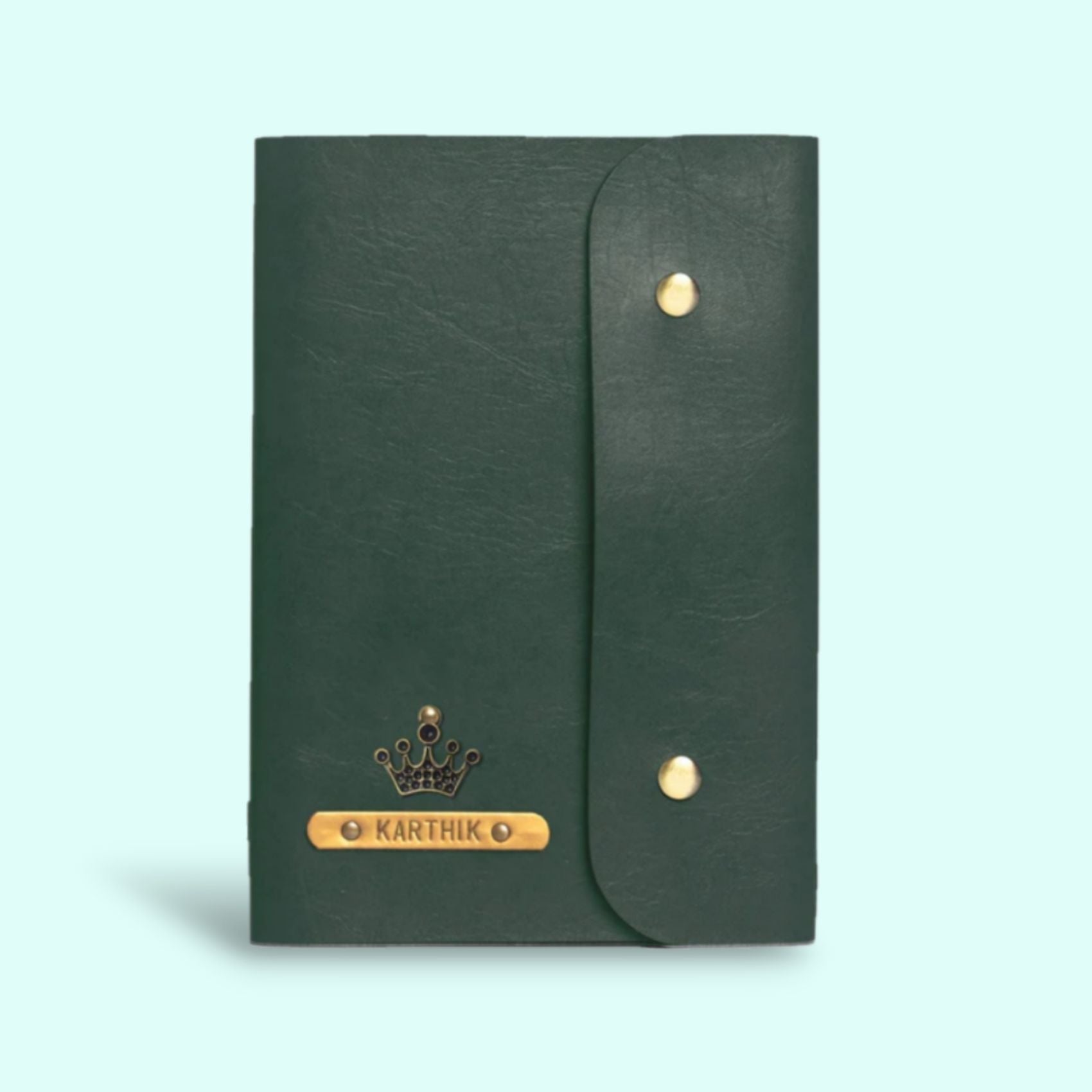 Personalized Button Leather Diary