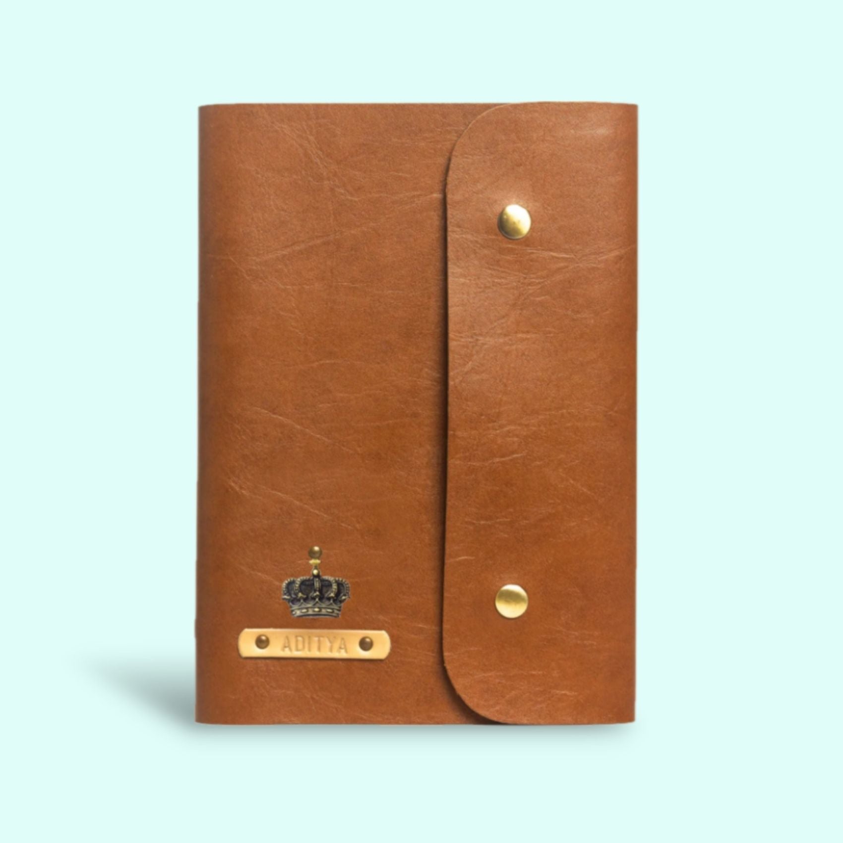Personalized Button Leather Diary