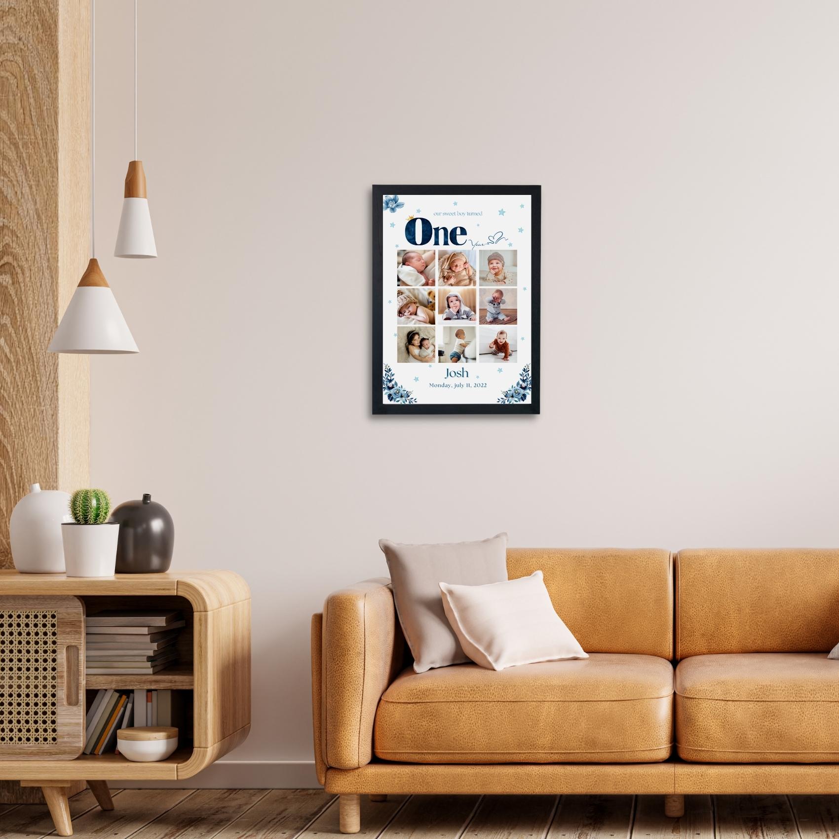Personalized One Year Boy Frame