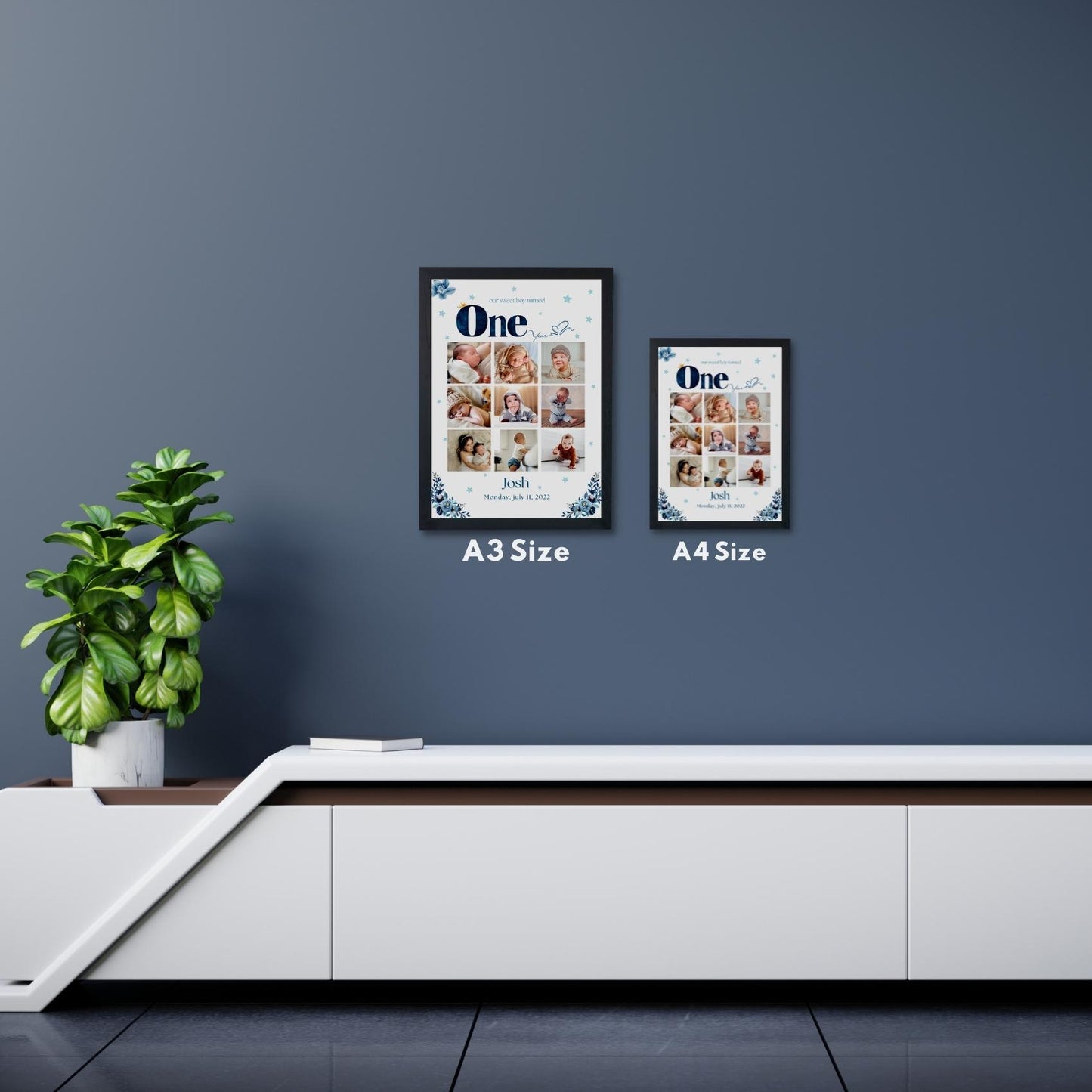 Personalized One Year Boy Frame