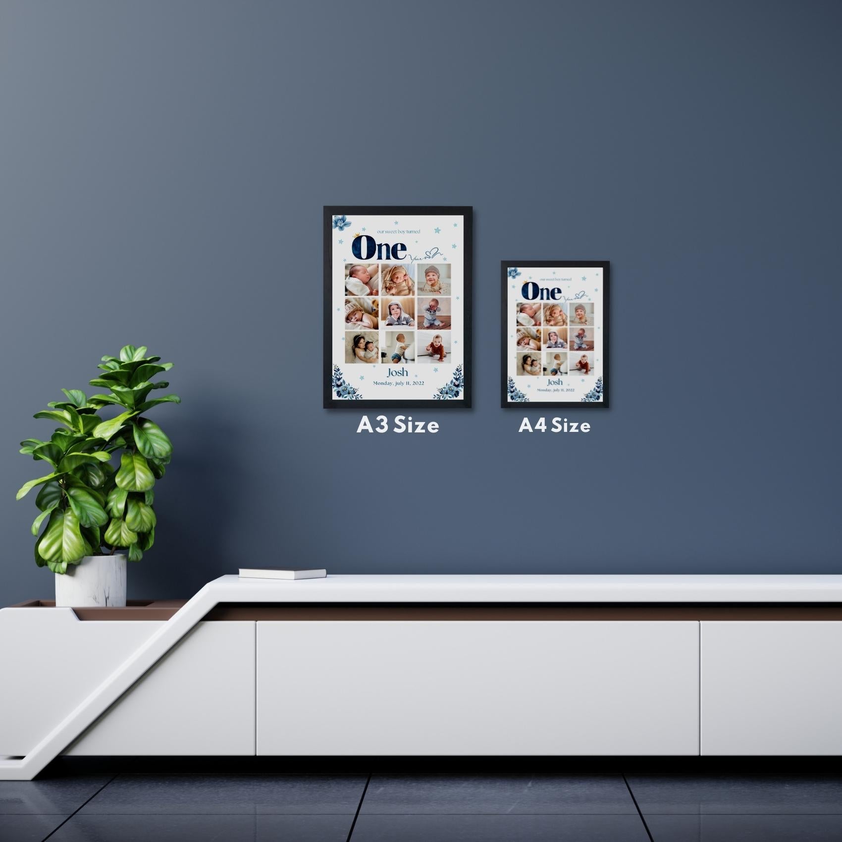 Personalized One Year Boy Frame