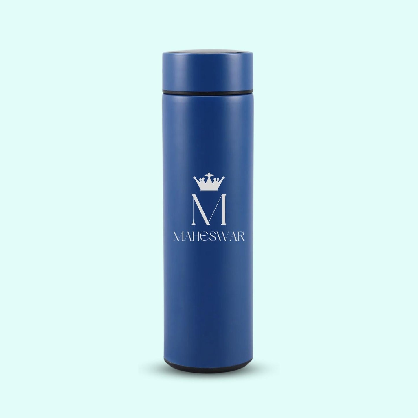Personalized Temperature Water Bottle - King Crown on Capital Letter