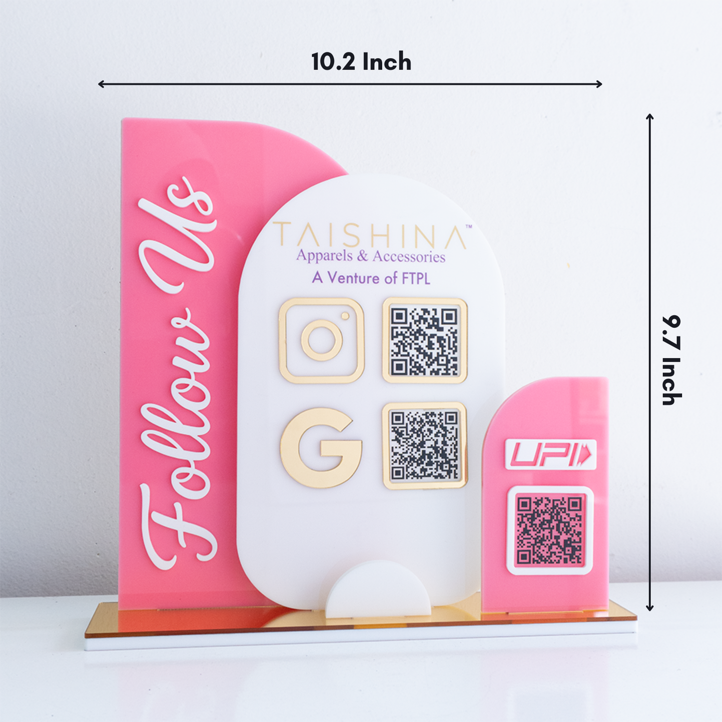 Custom Acrylic Business QR Code Stand, Social Media Display & Payment Scanner Board