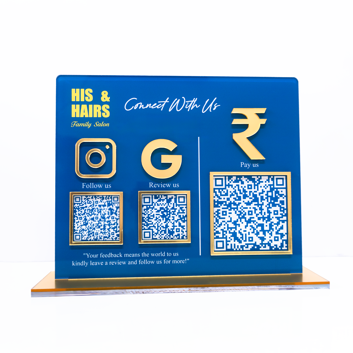 Customized Business 3D & Printed Acrylic QR Stand - Scan & Pay