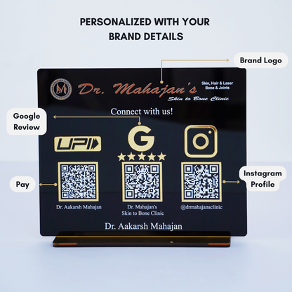 Customized Business Black Acrylic QR Stand - Scan & Pay