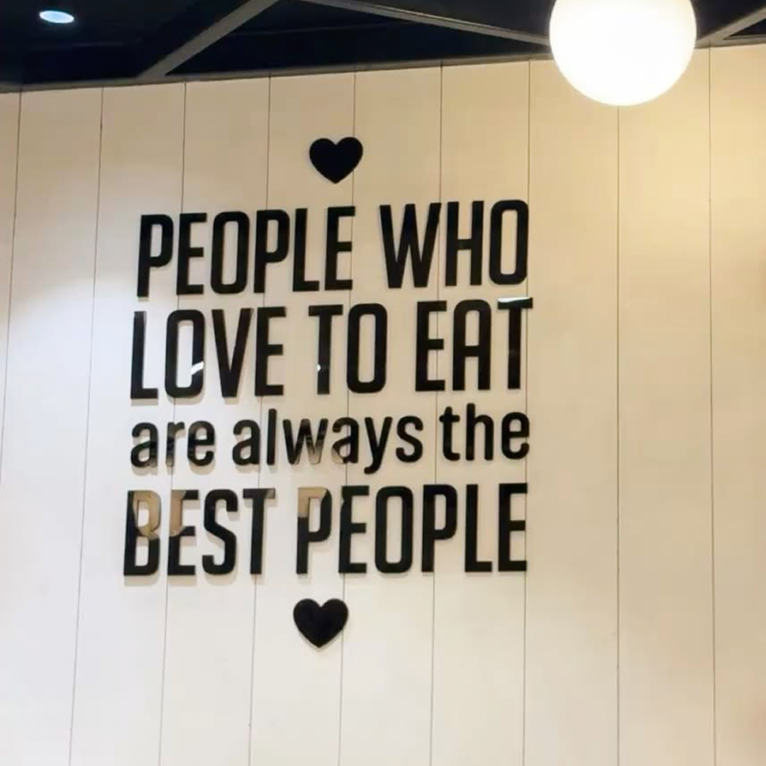 Custom 3D Acrylic Letter Wall Sign for Cafes & Restaurants | People Who Love To Eat