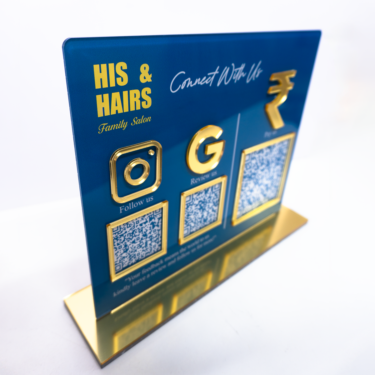 Customized Business 3D & Printed Acrylic QR Stand - Scan & Pay