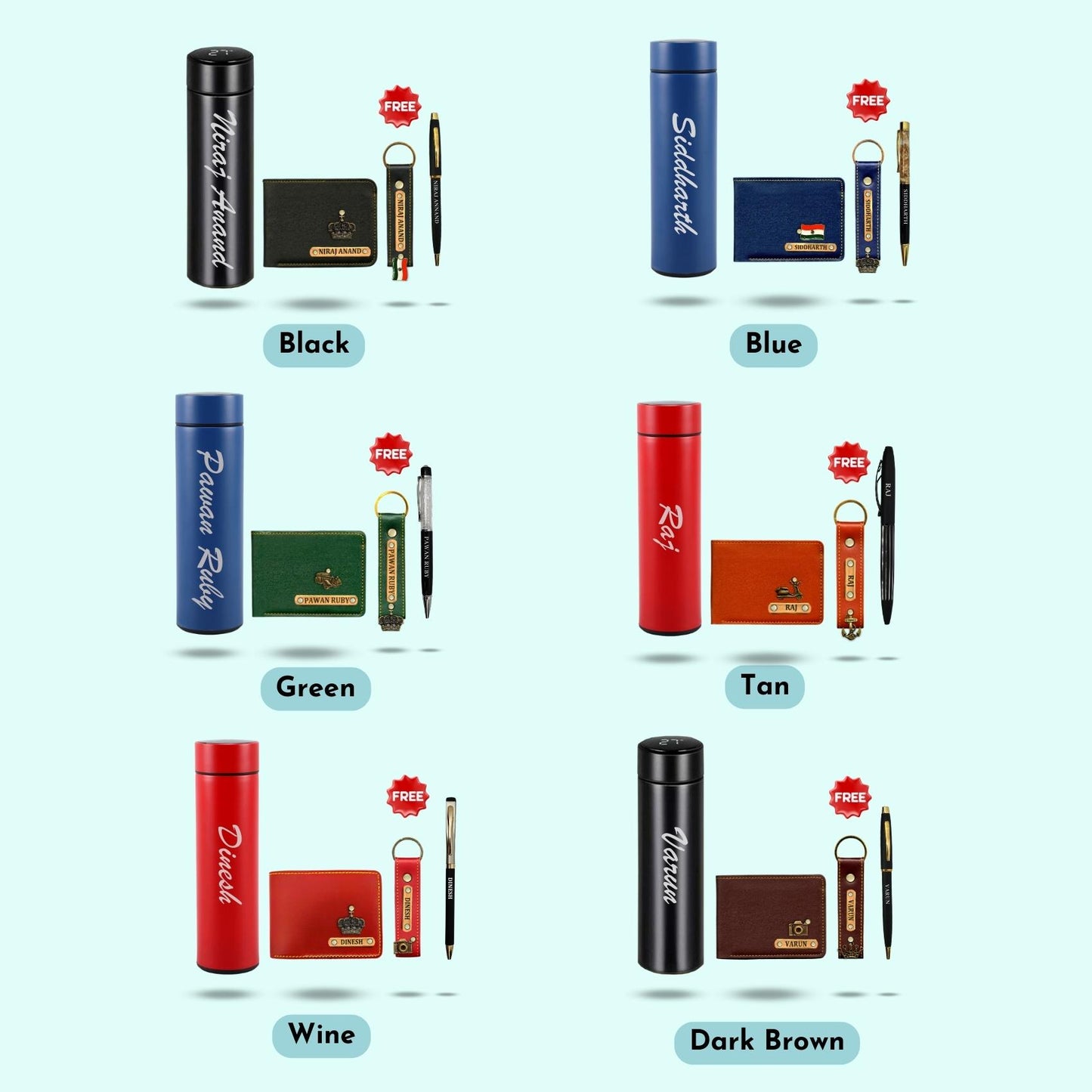 4-in-1 Hamper Set for Men - Bottle, Wallet, Keychain, Pen